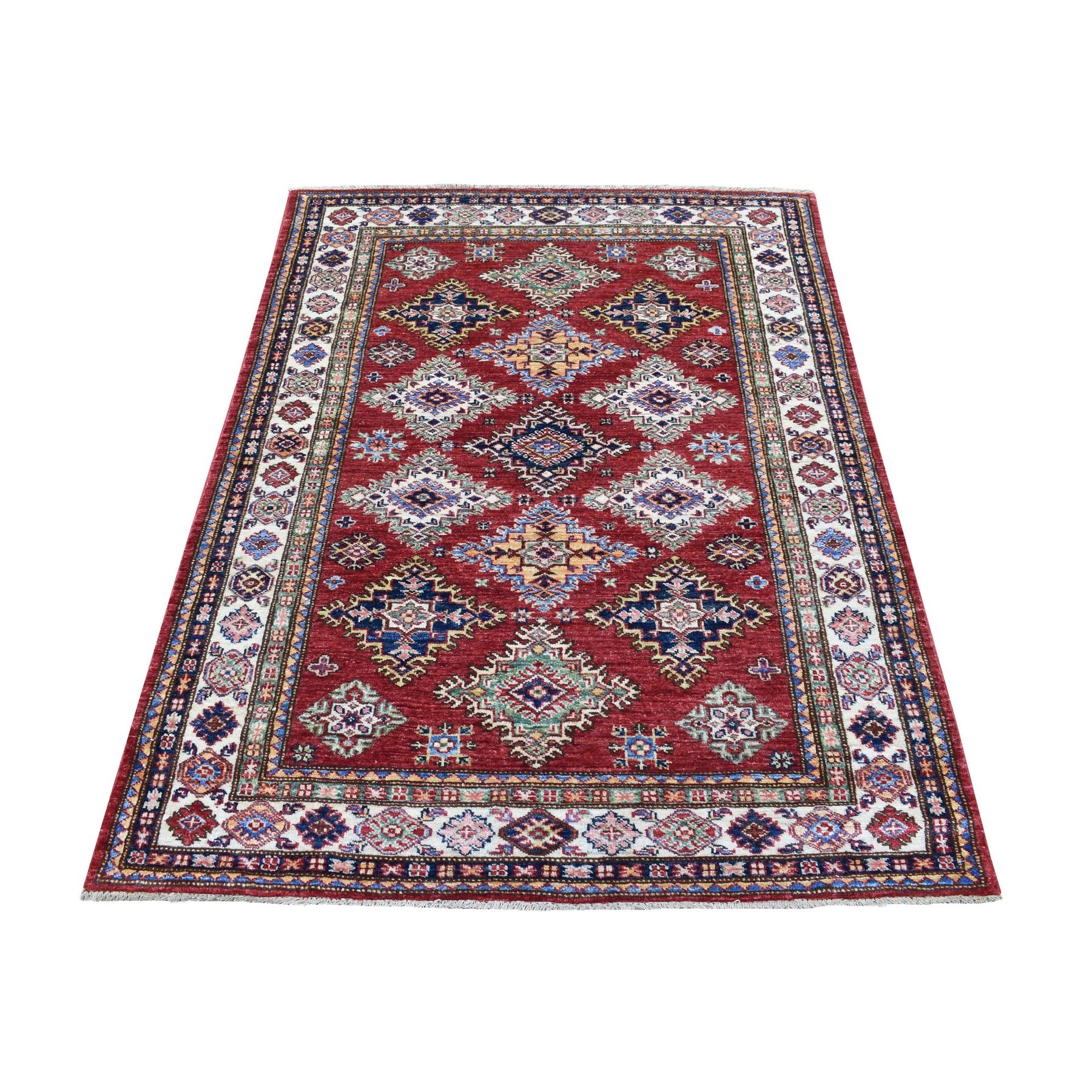 Caucasian Collection Hand Knotted Red Rug No: 1136380
