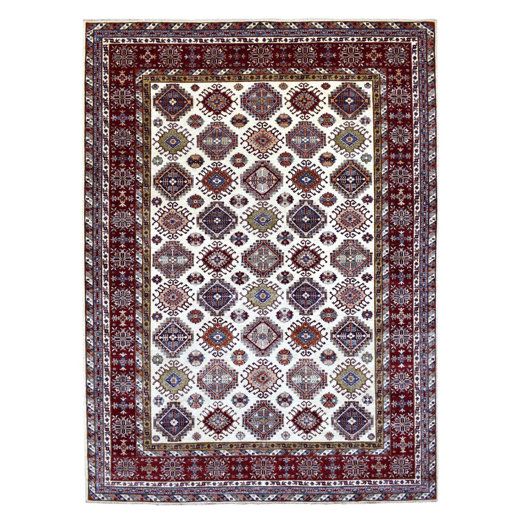 Caucasian Collection Hand Knotted Ivory Rug No: 1136448