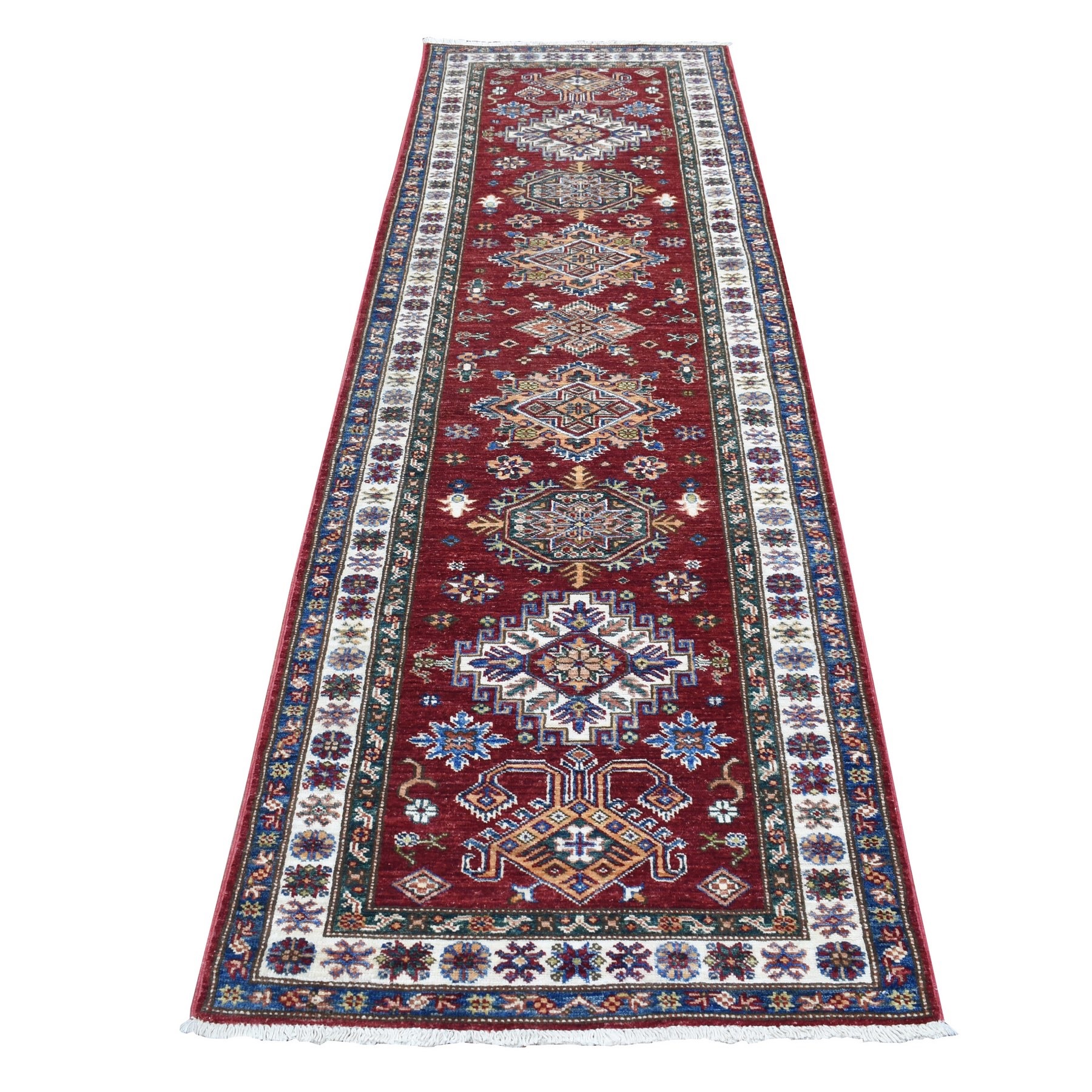Caucasian Collection Hand Knotted Red Rug No: 1136554