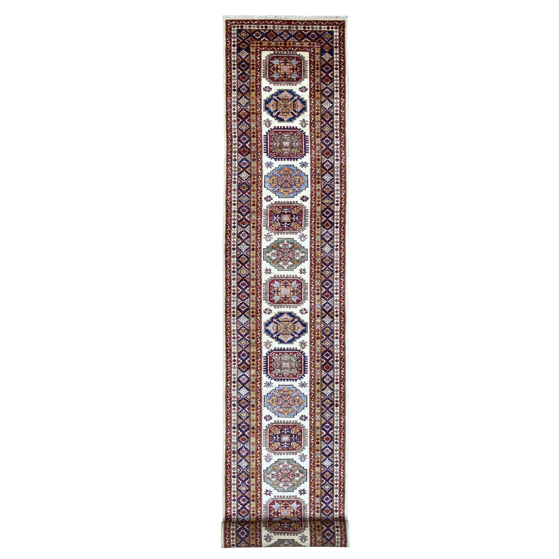 Caucasian Collection Hand Knotted Ivory Rug No: 1136564