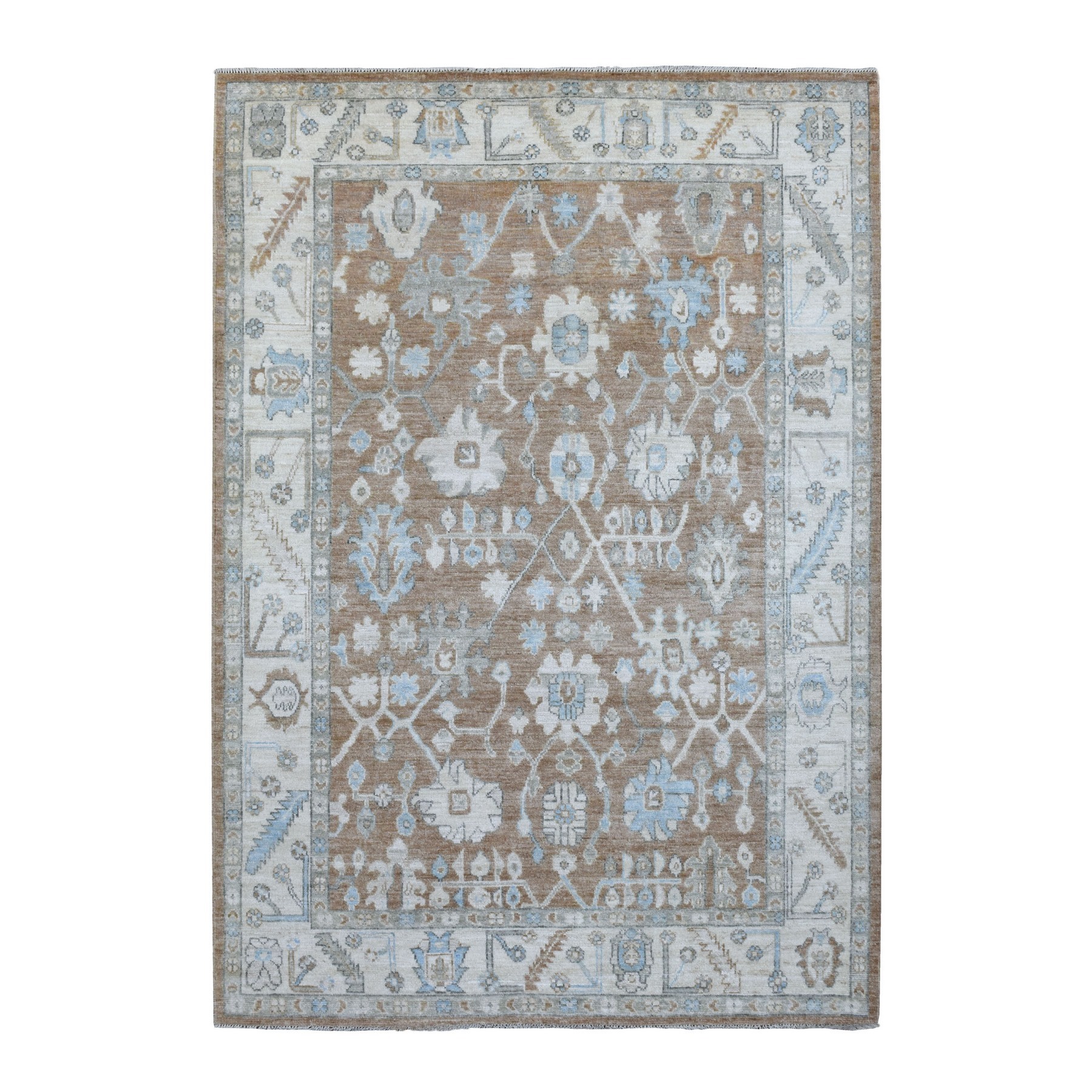 Agra And Turkish Collection Hand Knotted Brown Rug No: 1136586