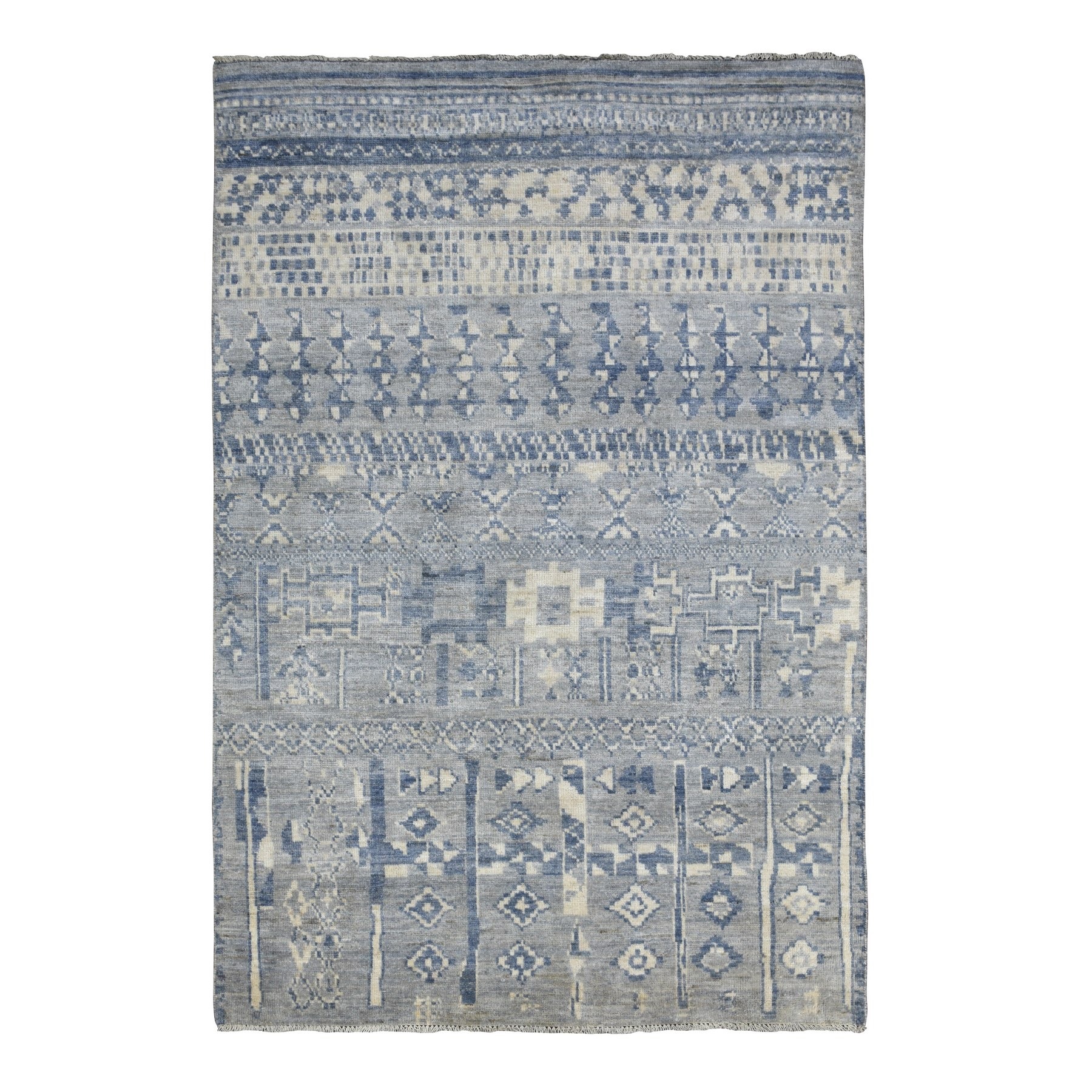 Nomadic And Village Collection Hand Knotted Grey Rug No: 1136602