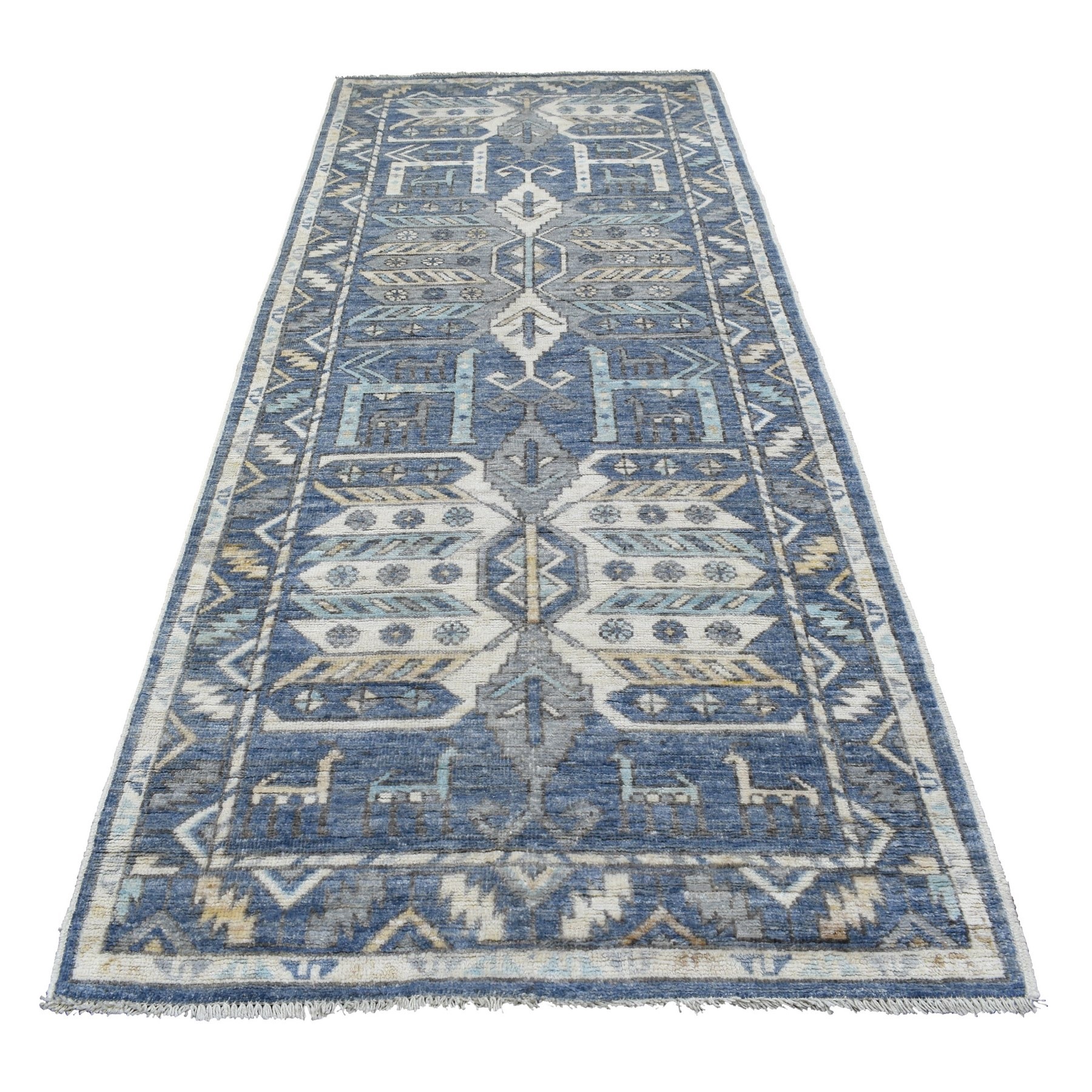 Nomadic And Village Collection Hand Knotted Blue Rug No: 1136666