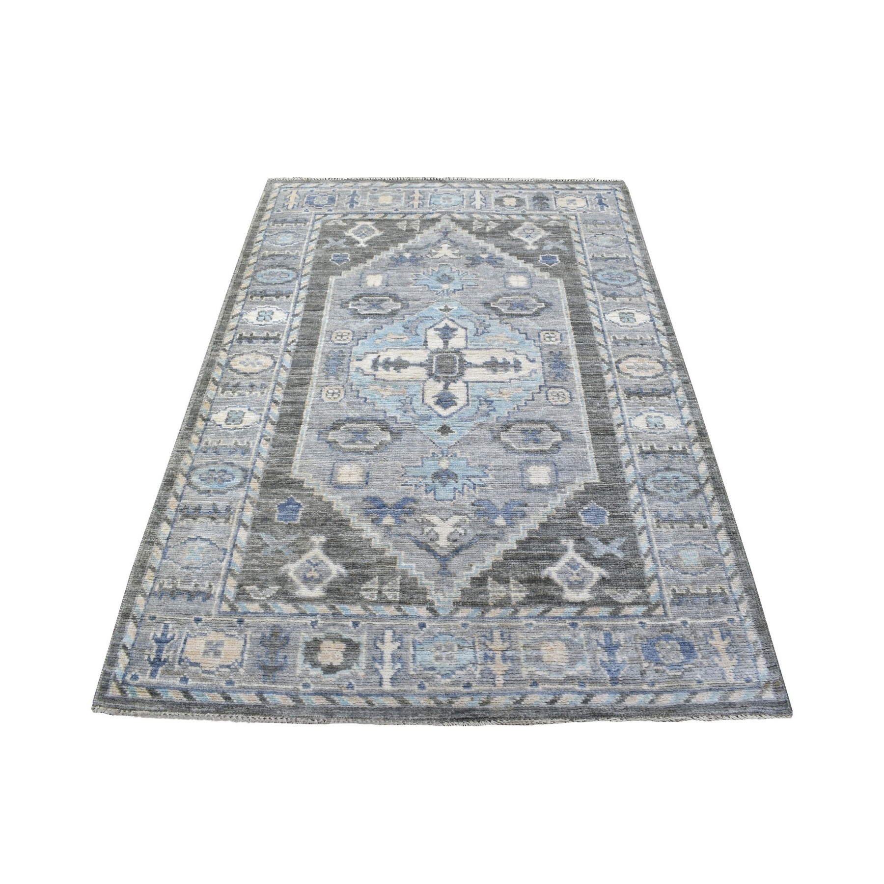 Nomadic And Village Collection Hand Knotted Grey Rug No: 1136672