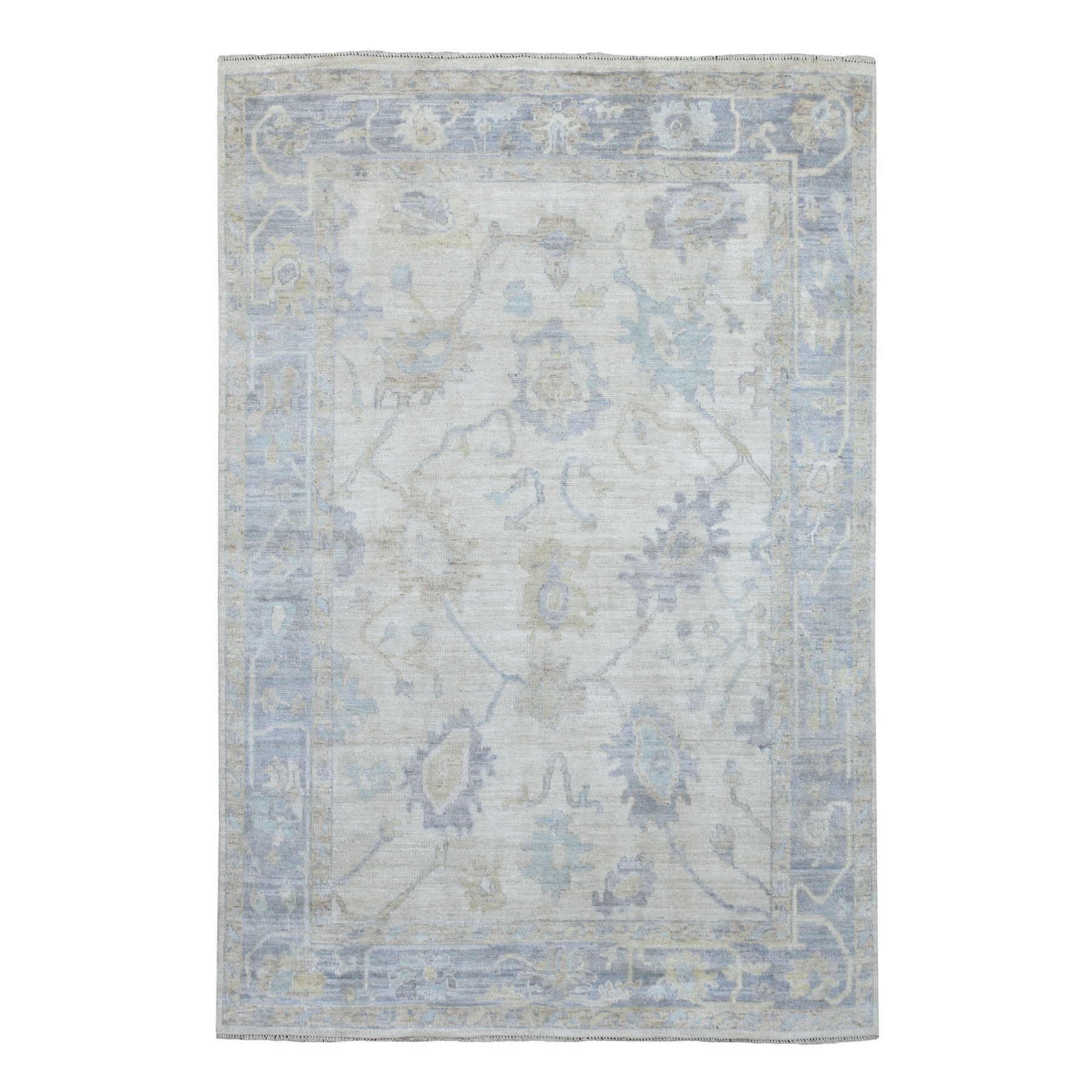 Agra And Turkish Collection Hand Knotted Ivory Rug No: 1136726