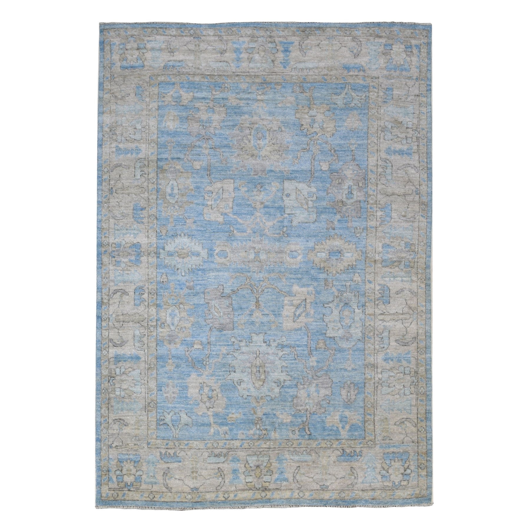 Agra And Turkish Collection Hand Knotted Blue Rug No: 1136728