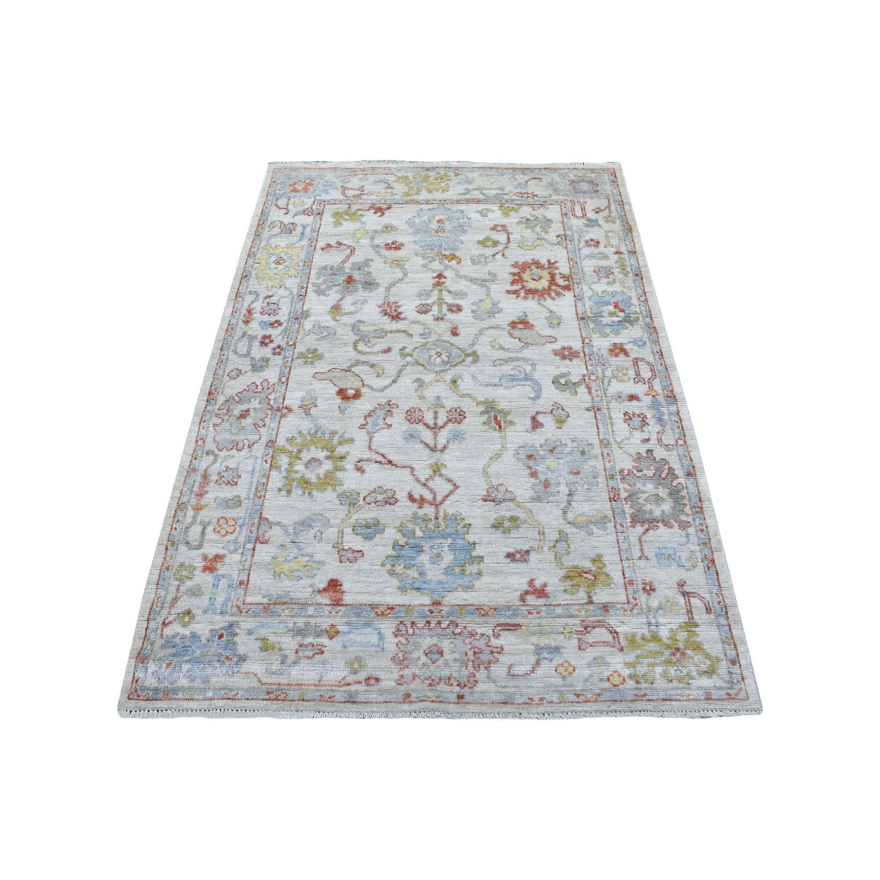 Agra And Turkish Collection Hand Knotted Ivory Rug No: 1136742