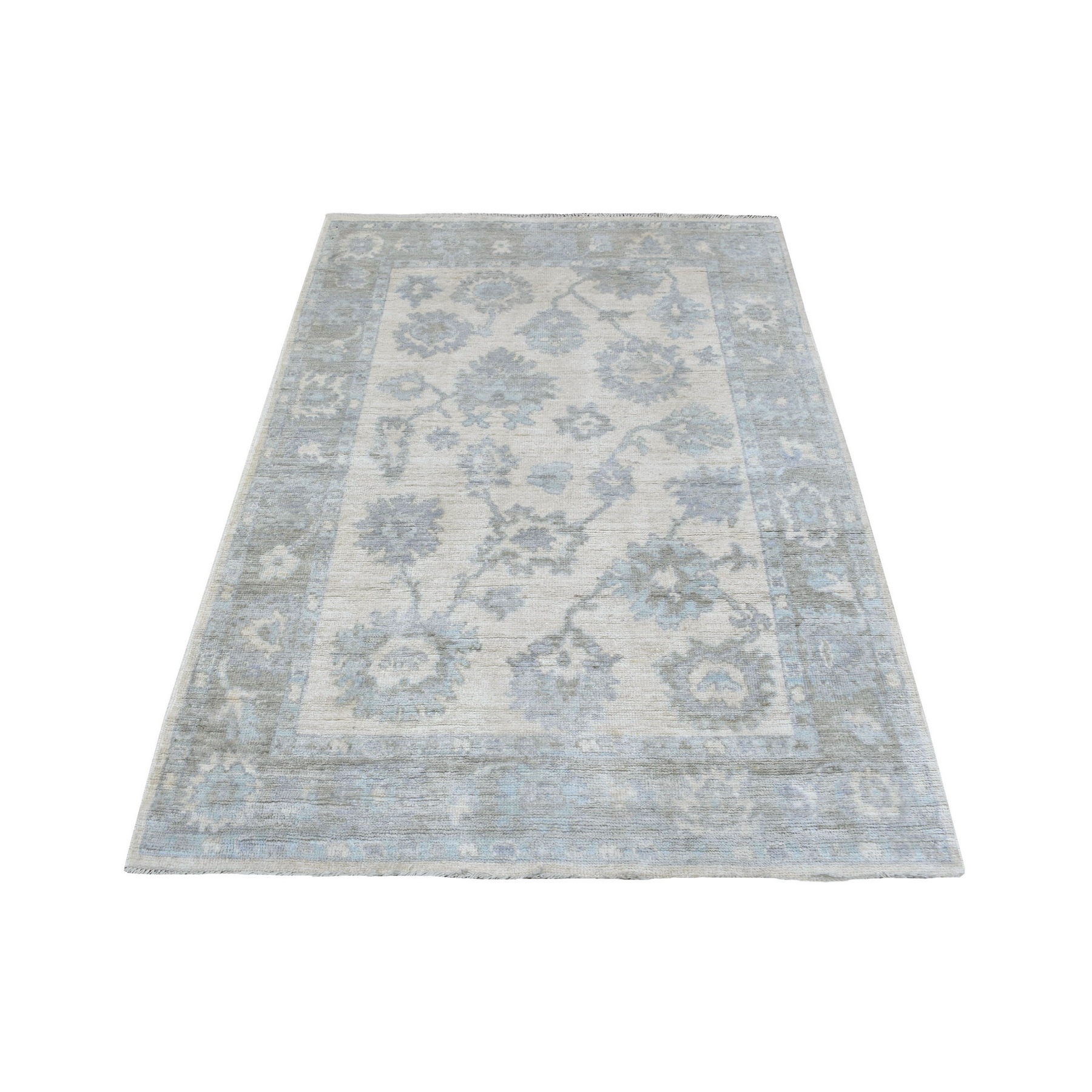 Agra And Turkish Collection Hand Knotted Ivory Rug No: 1136750