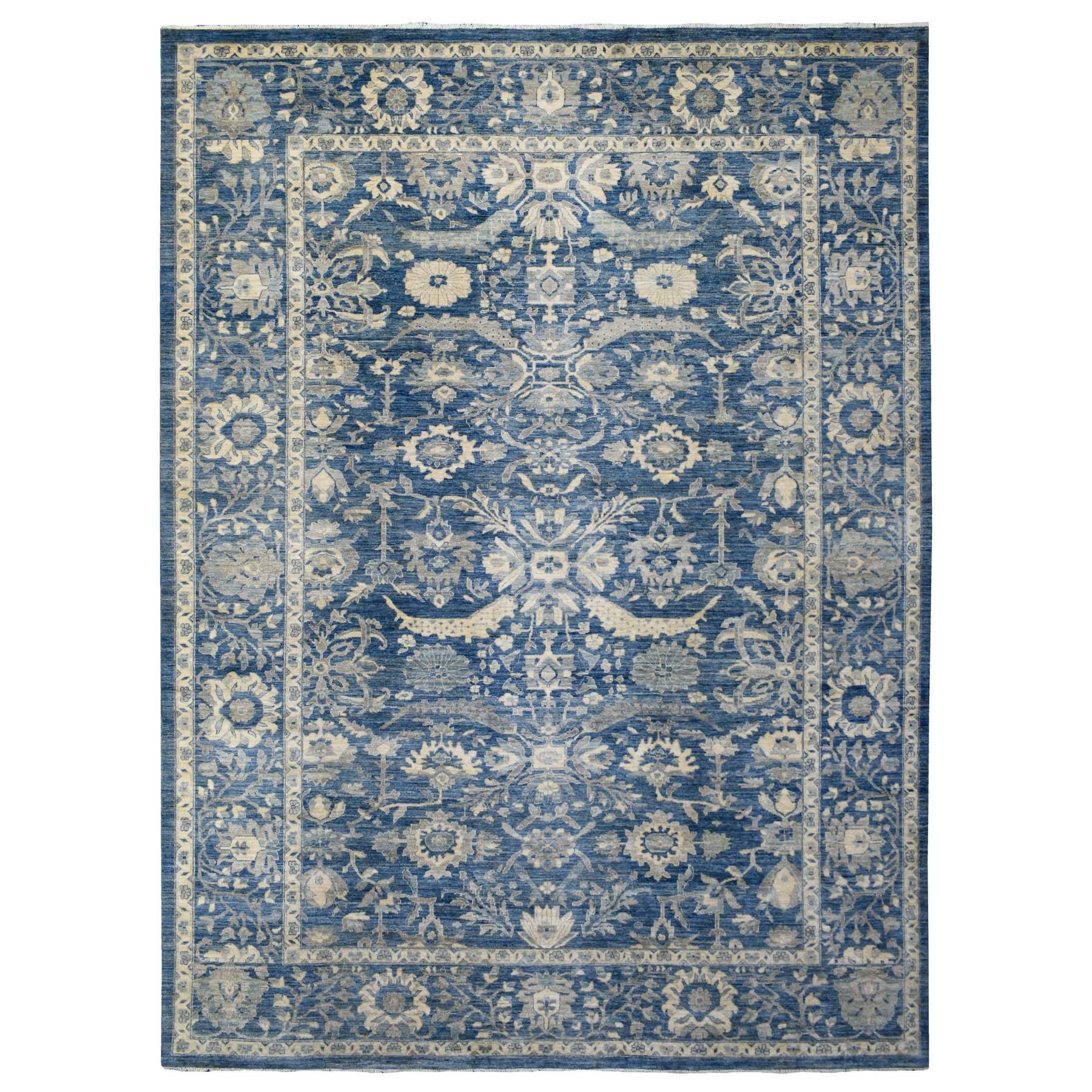 transitional Wool Hand-Knotted Area Rug 10'3