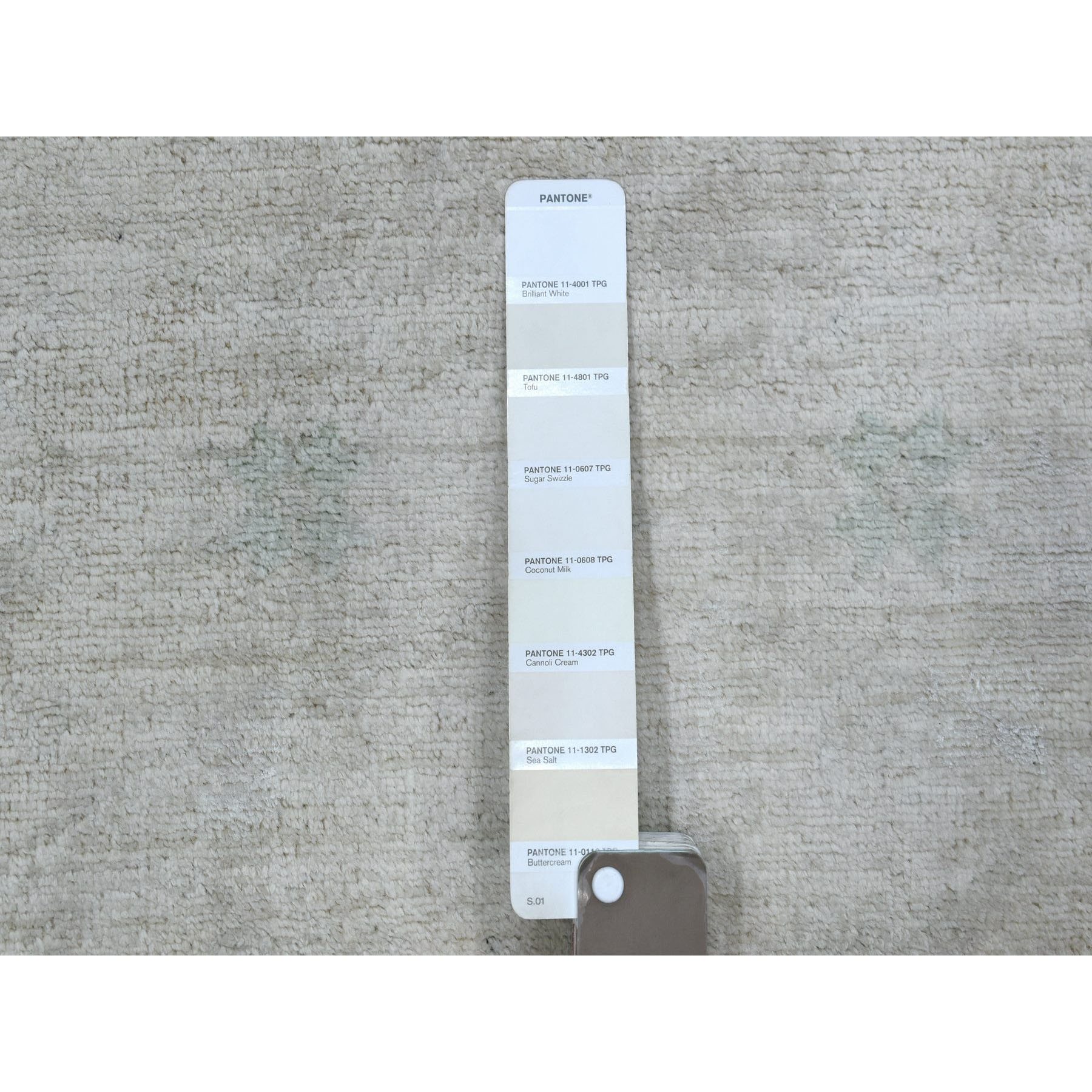 2'7"x5'10" Ivory Stone Wash Hand Knotted Peshawar with Subtle Design Soft Afghan Wool Oriental Runner Rug Sh70268
