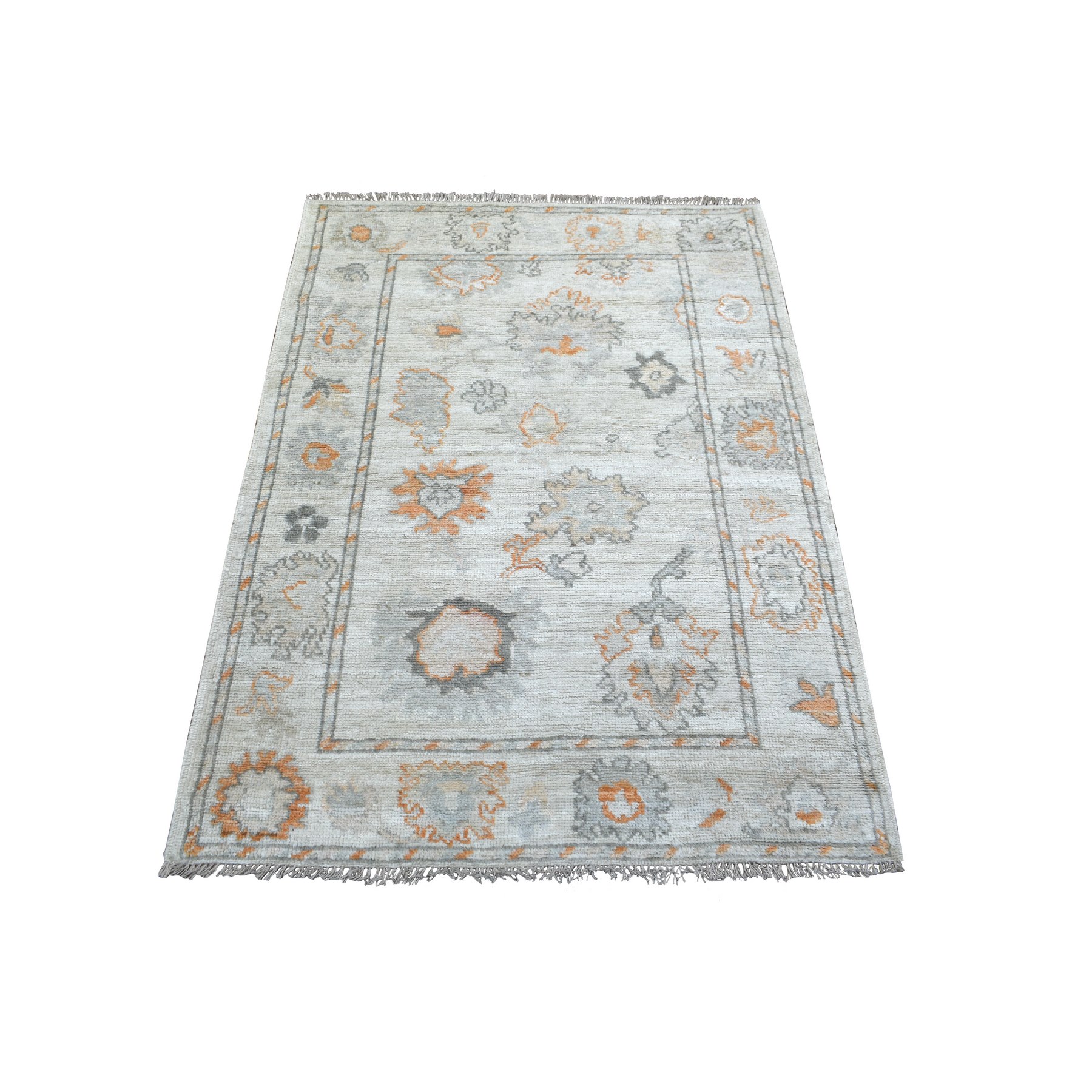 transitional Wool Hand-Knotted Area Rug 3'4