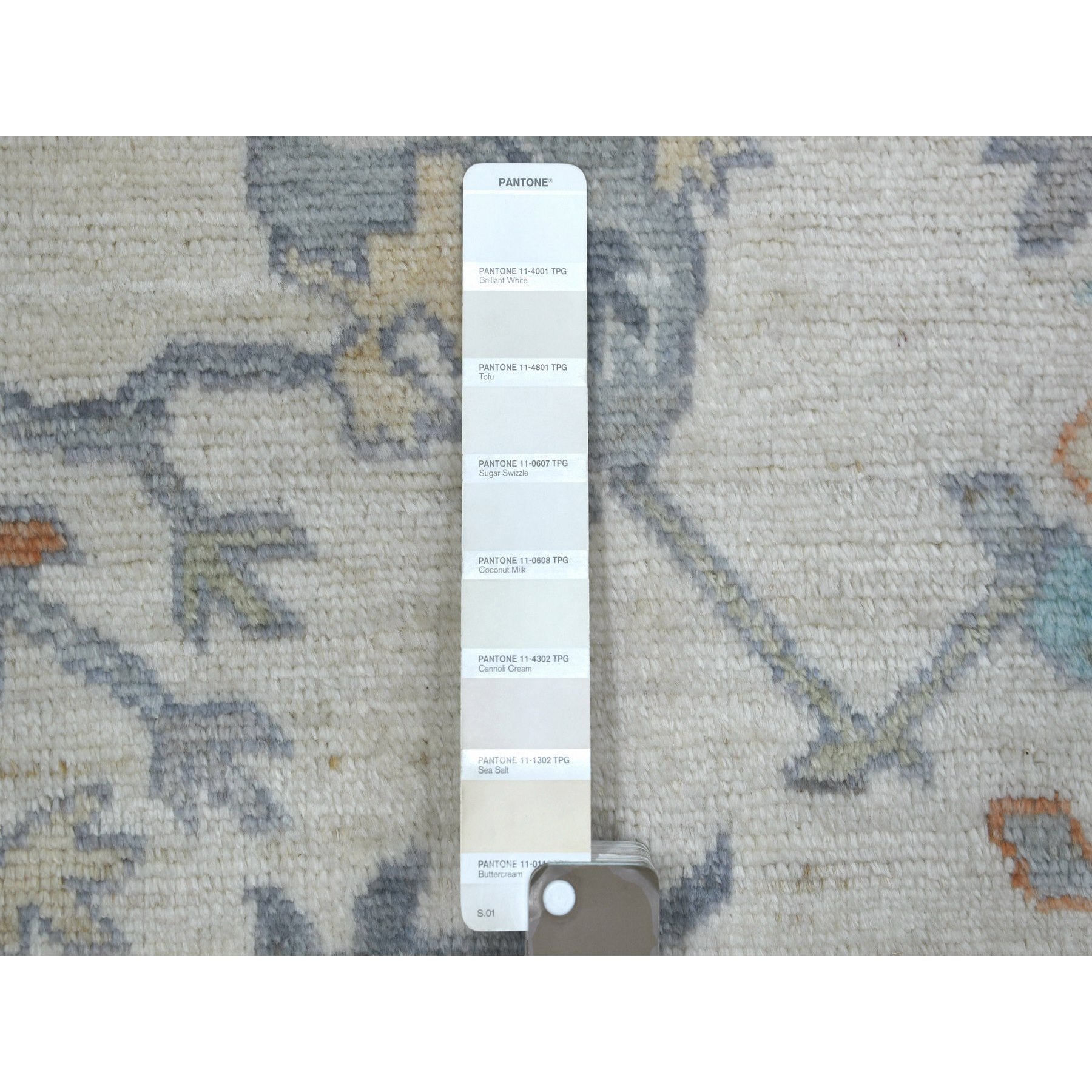 2'7"x9'8" Ivory, Hand Knotted, Afghan Angora Oushak All Over Design, Natural Dyes, Pure Wool, Runner Oriental Rug Sh71507