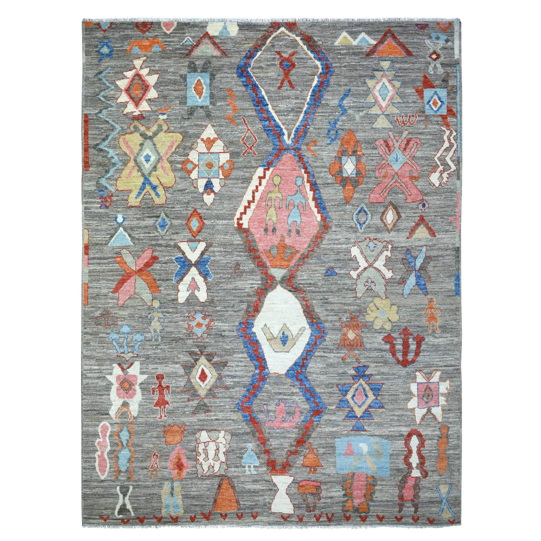 traditional Wool Hand-Knotted Area Rug 8'9