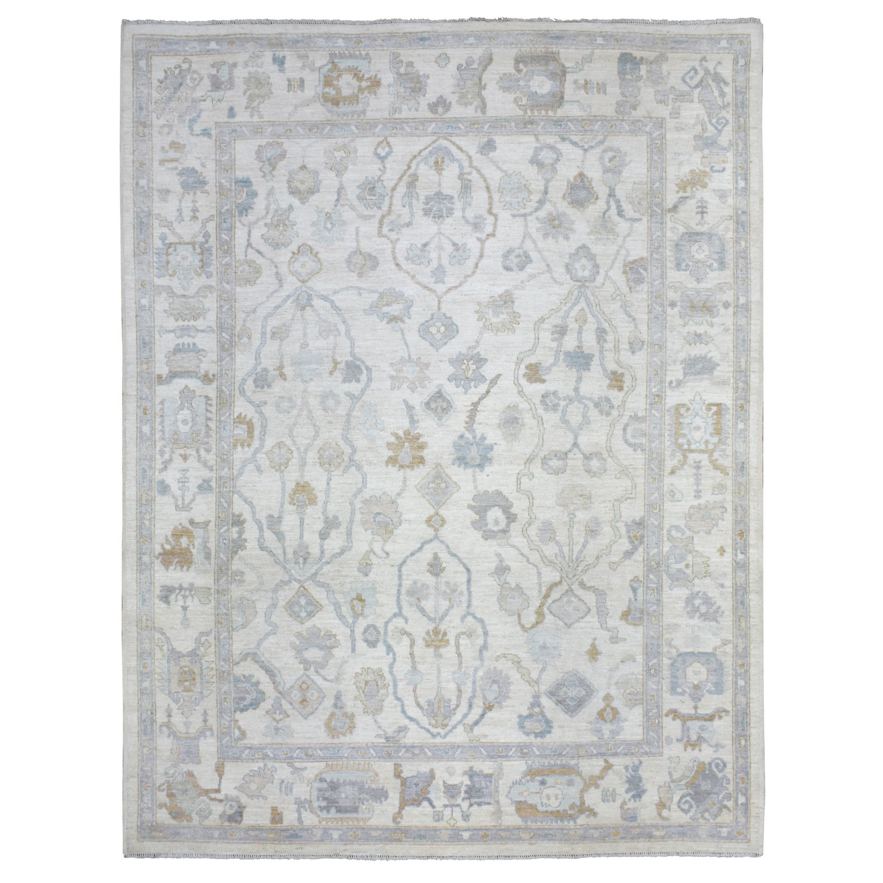 transitional Wool Hand-Knotted Area Rug 9'2