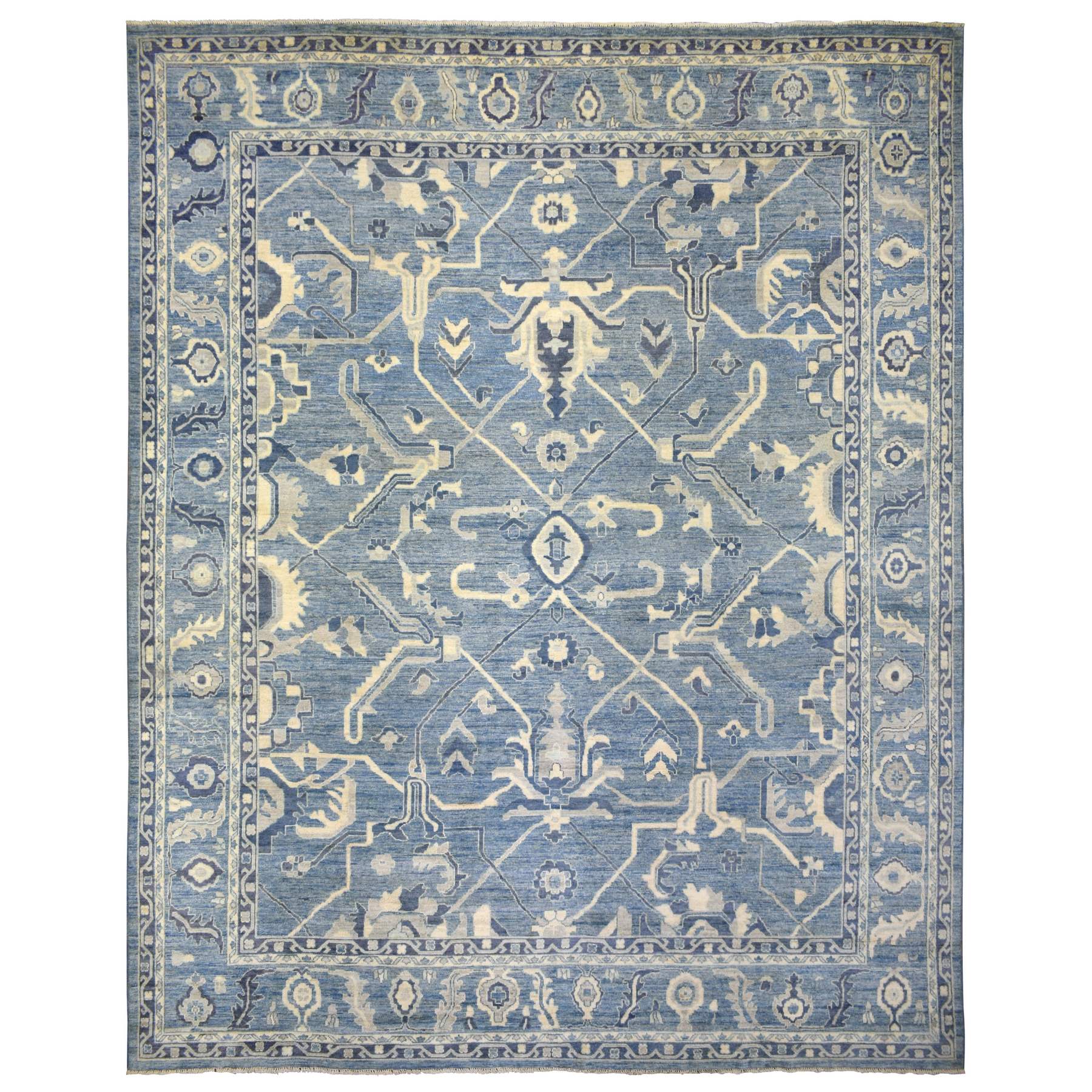 transitional Wool Hand-Knotted Area Rug 12'2