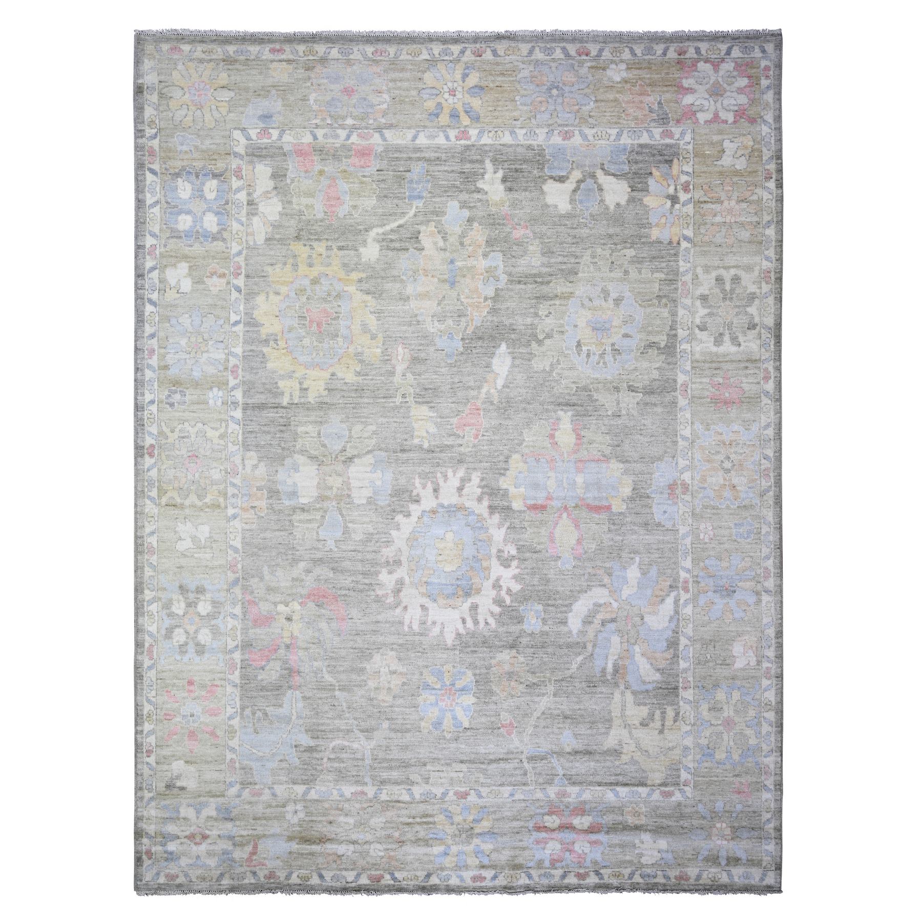 transitional Wool Hand-Knotted Area Rug 9'3