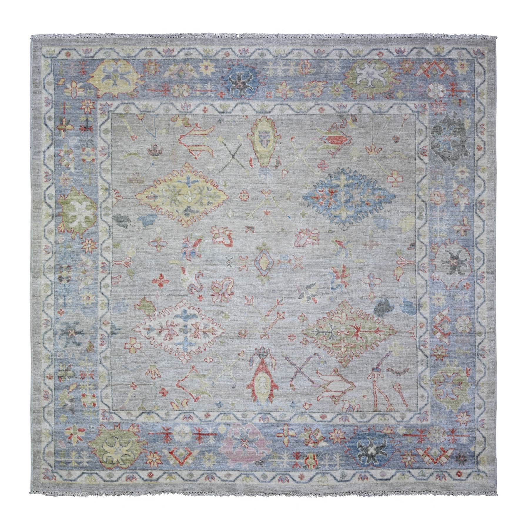 transitional Wool Hand-Knotted Area Rug 7'9