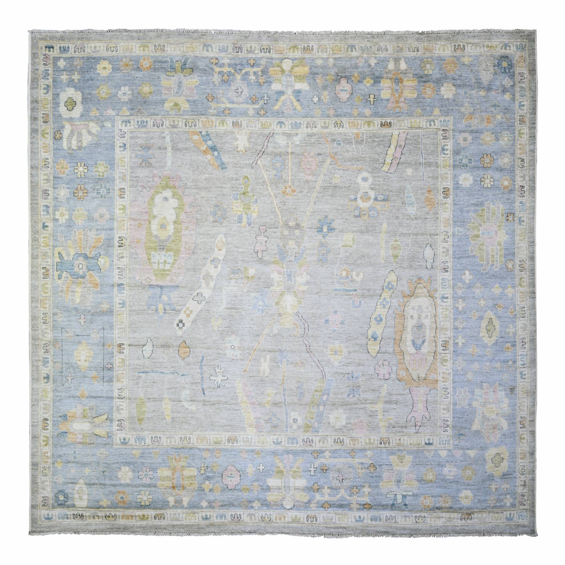 transitional Wool Hand-Knotted Area Rug 9'9