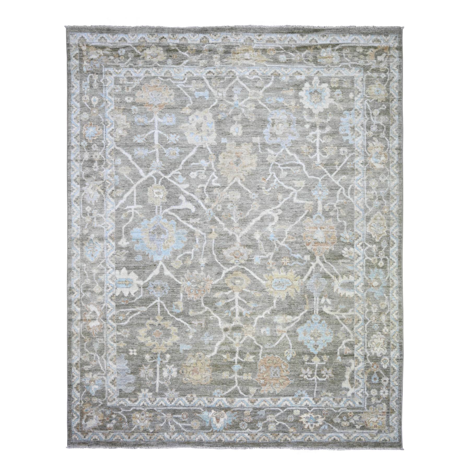 transitional Wool Hand-Knotted Area Rug 7'10