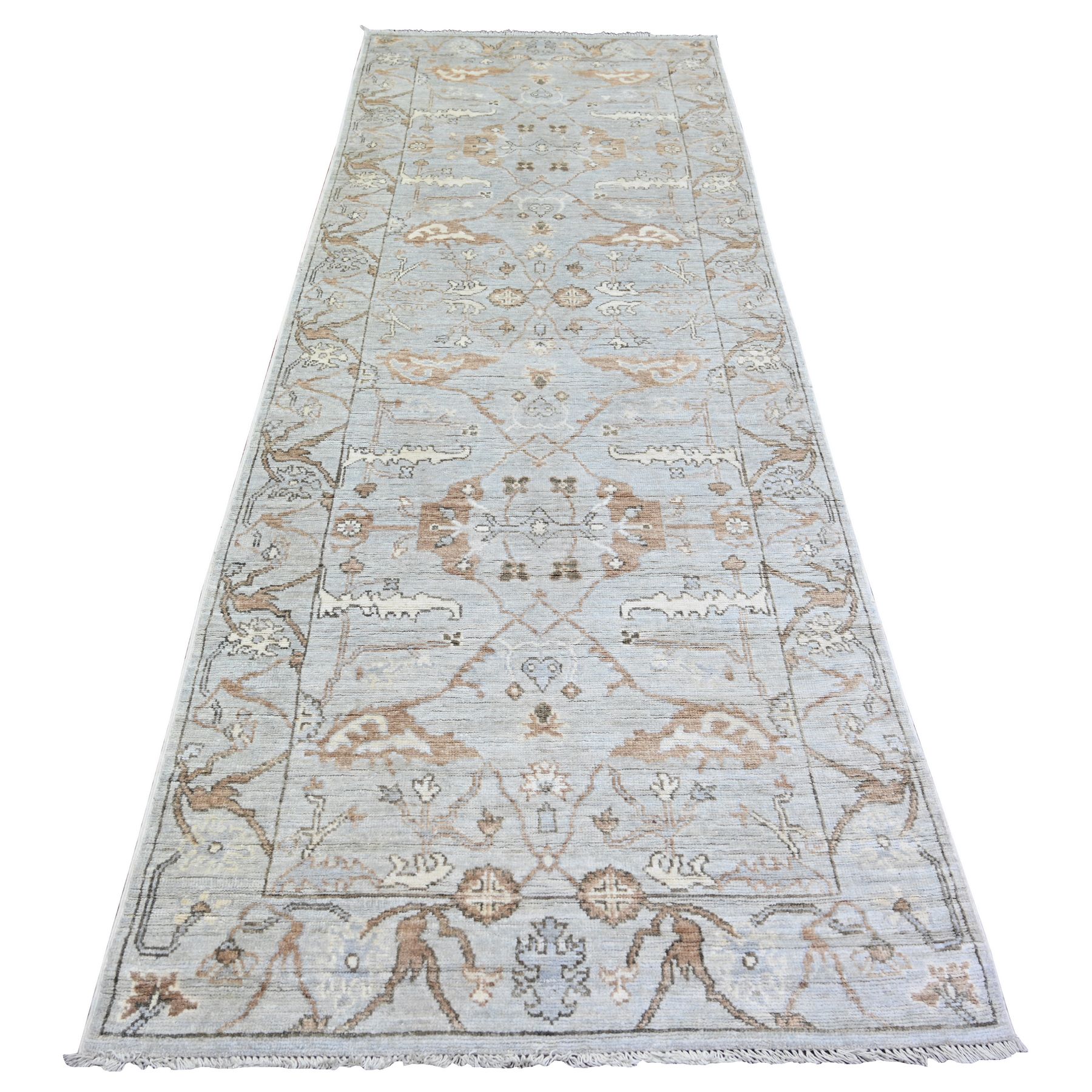 transitional Wool Hand-Knotted Area Rug 3'9