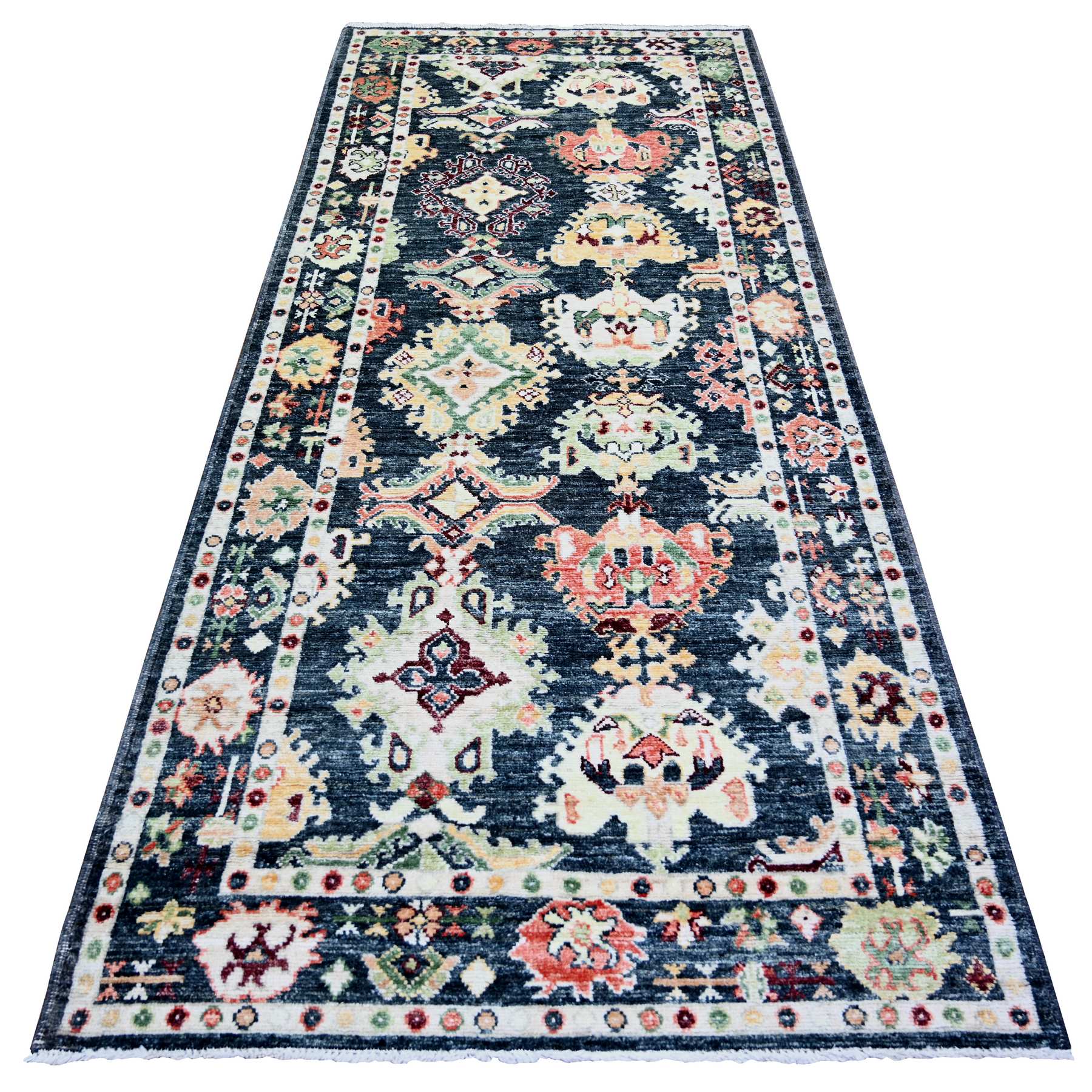 transitional Wool Hand-Knotted Area Rug 4'2