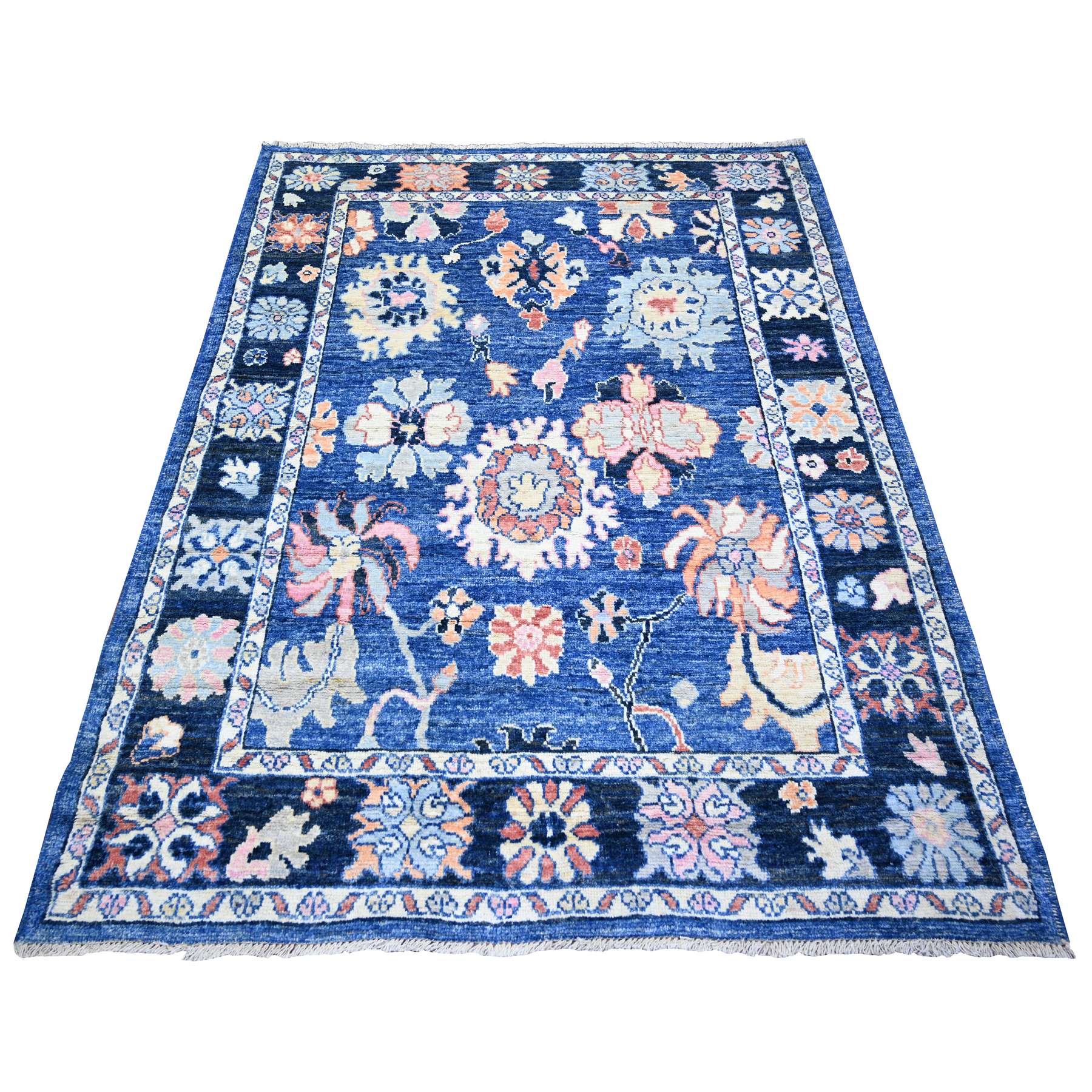 transitional Wool Hand-Knotted Area Rug 5'3