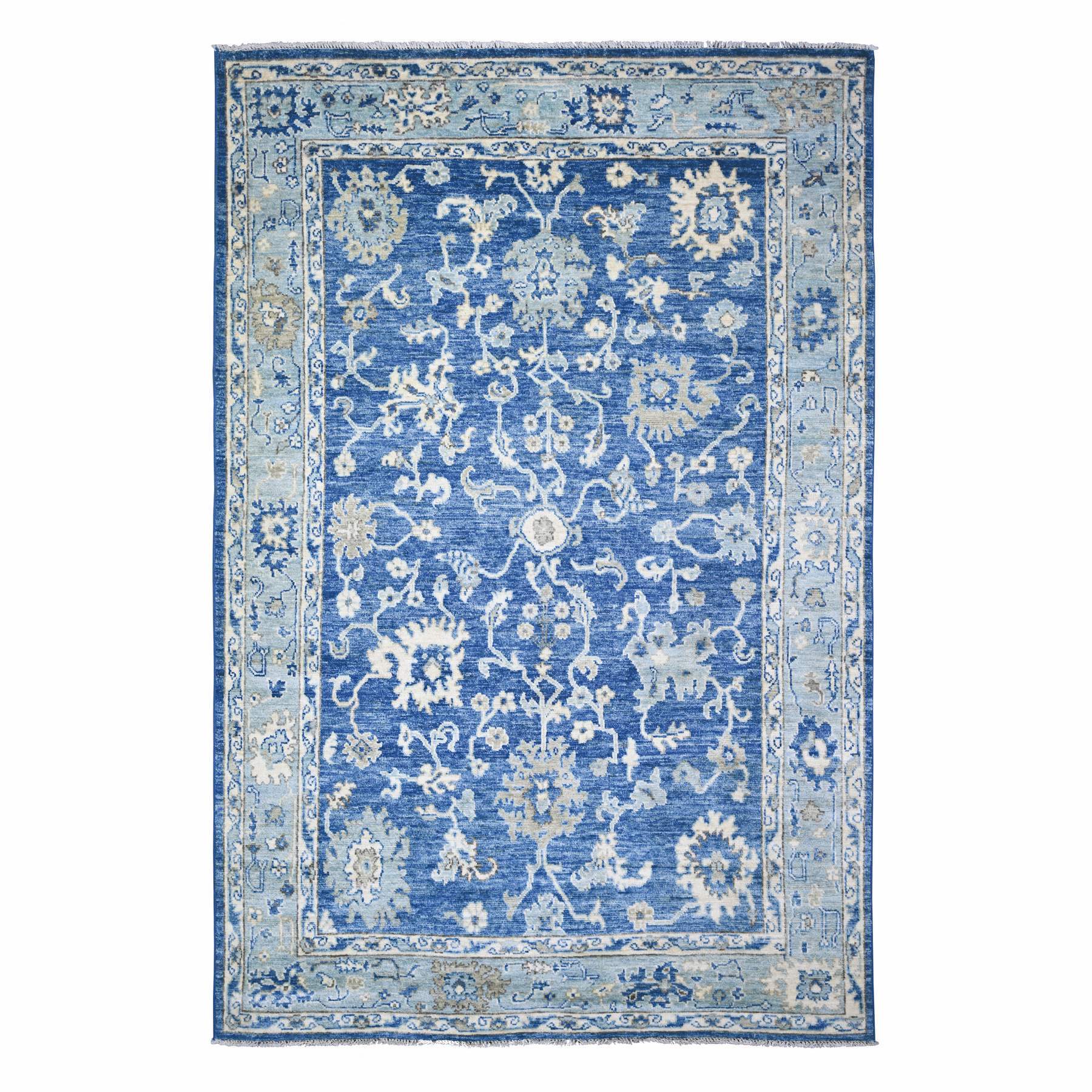 transitional Wool Hand-Knotted Area Rug 5'8