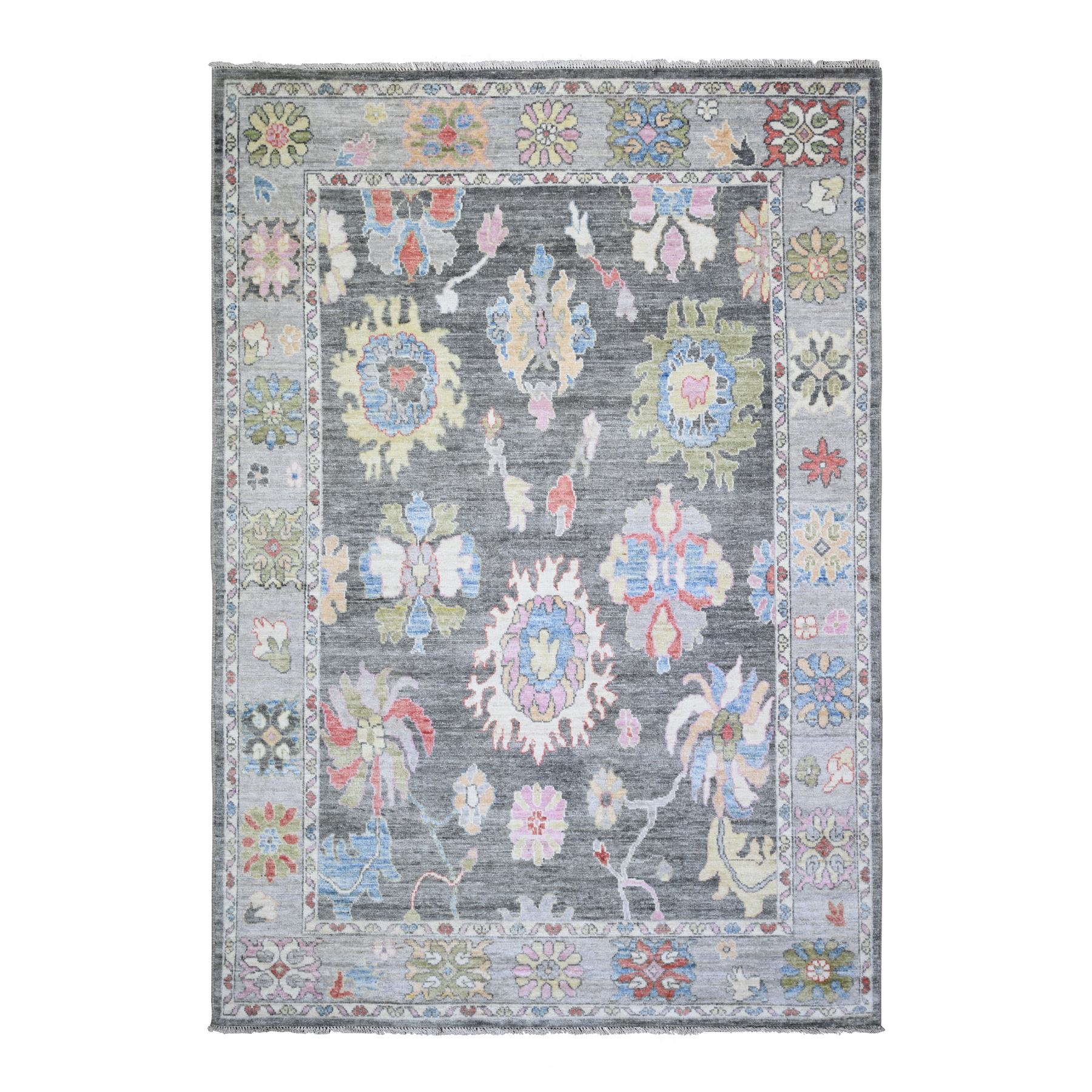 transitional Wool Hand-Knotted Area Rug 6'2