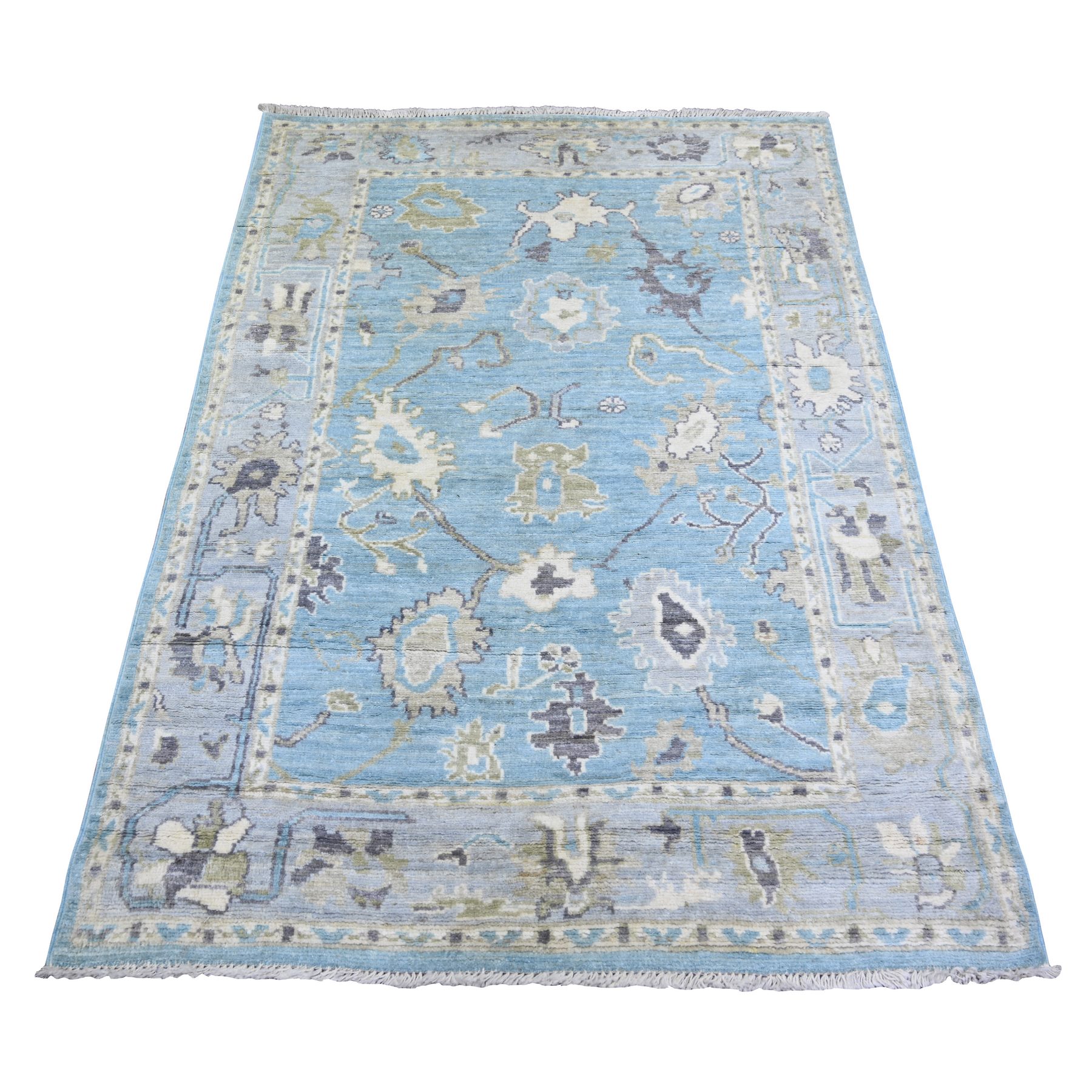 transitional Wool Hand-Knotted Area Rug 3'10