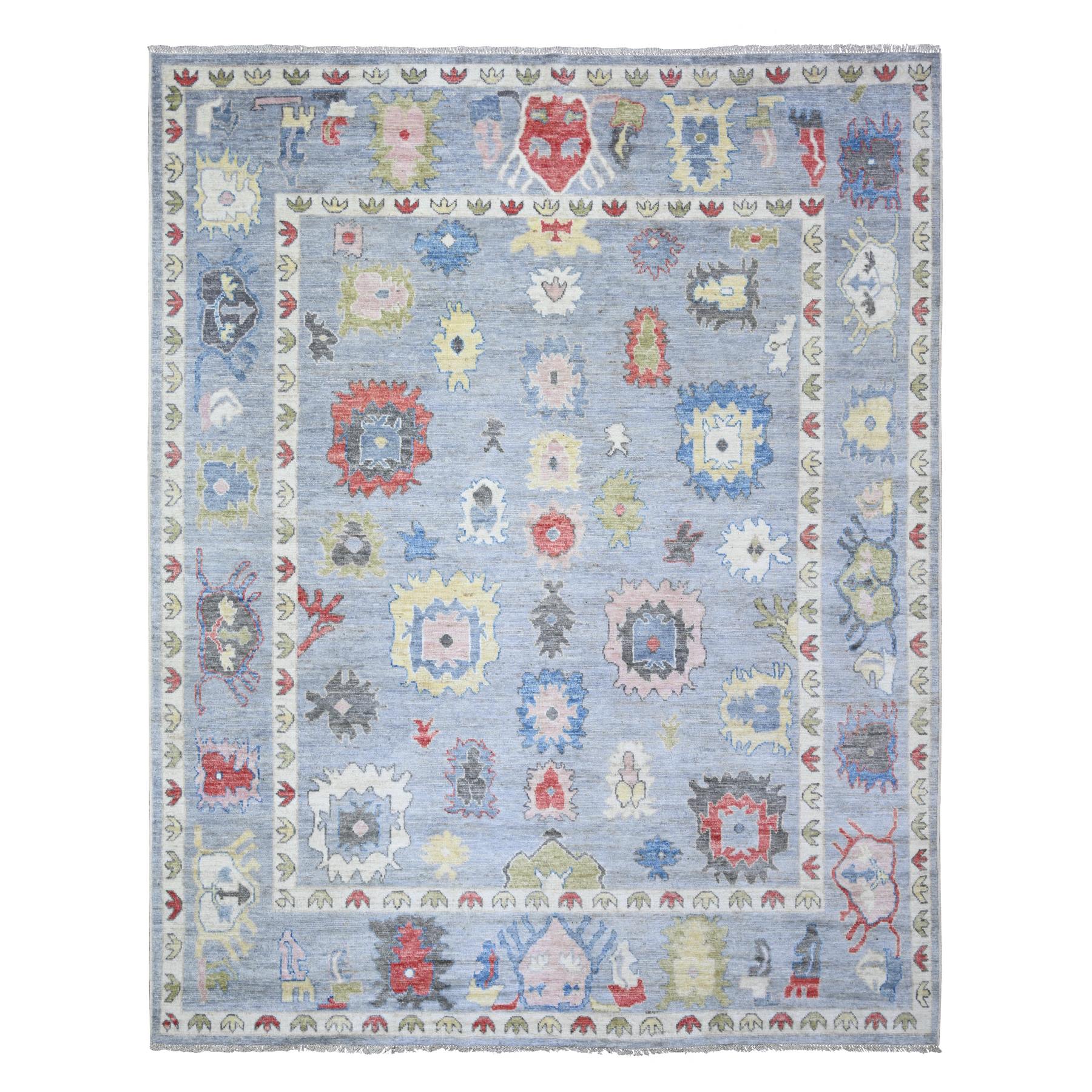 transitional Wool Hand-Knotted Area Rug 7'9