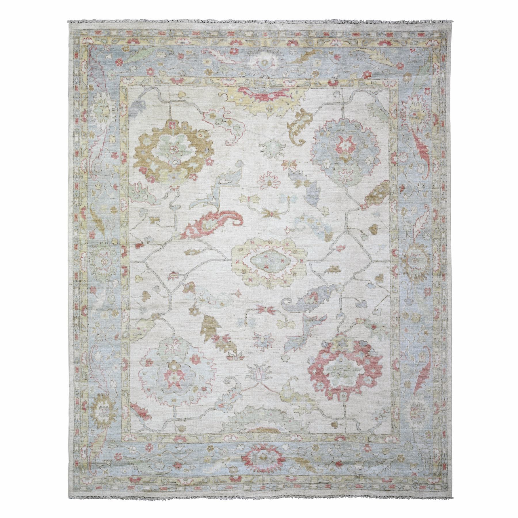 transitional Wool Hand-Knotted Area Rug 7'8
