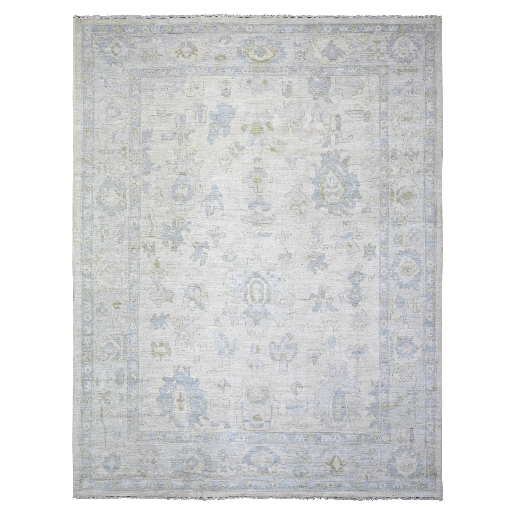 transitional Wool Hand-Knotted Area Rug 9'1