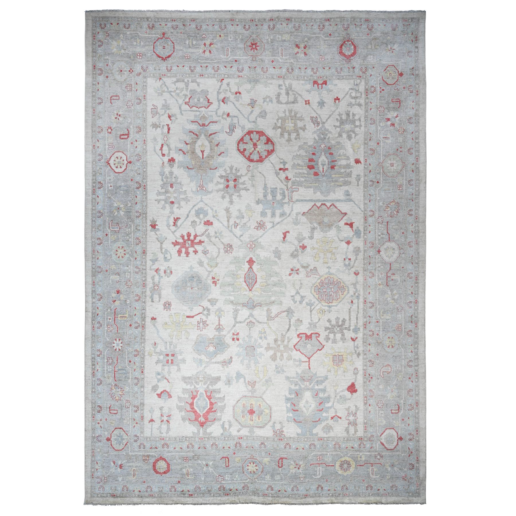 transitional Wool Hand-Knotted Area Rug 13'10