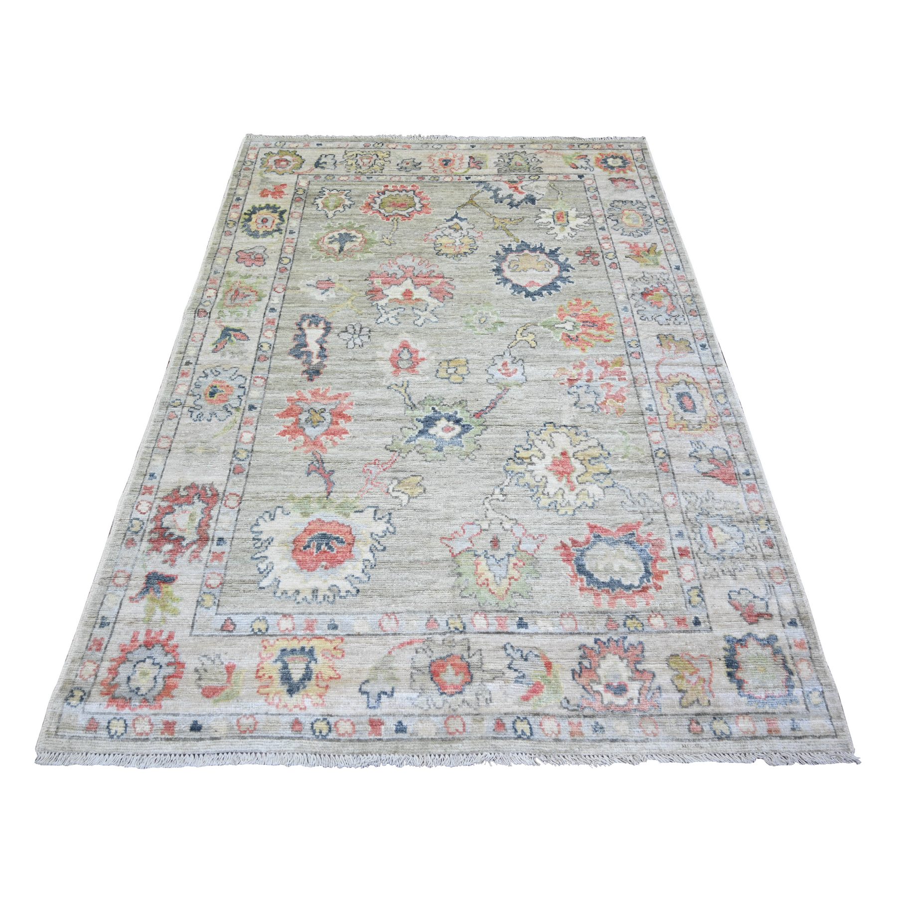 transitional Wool Hand-Knotted Area Rug 5'0