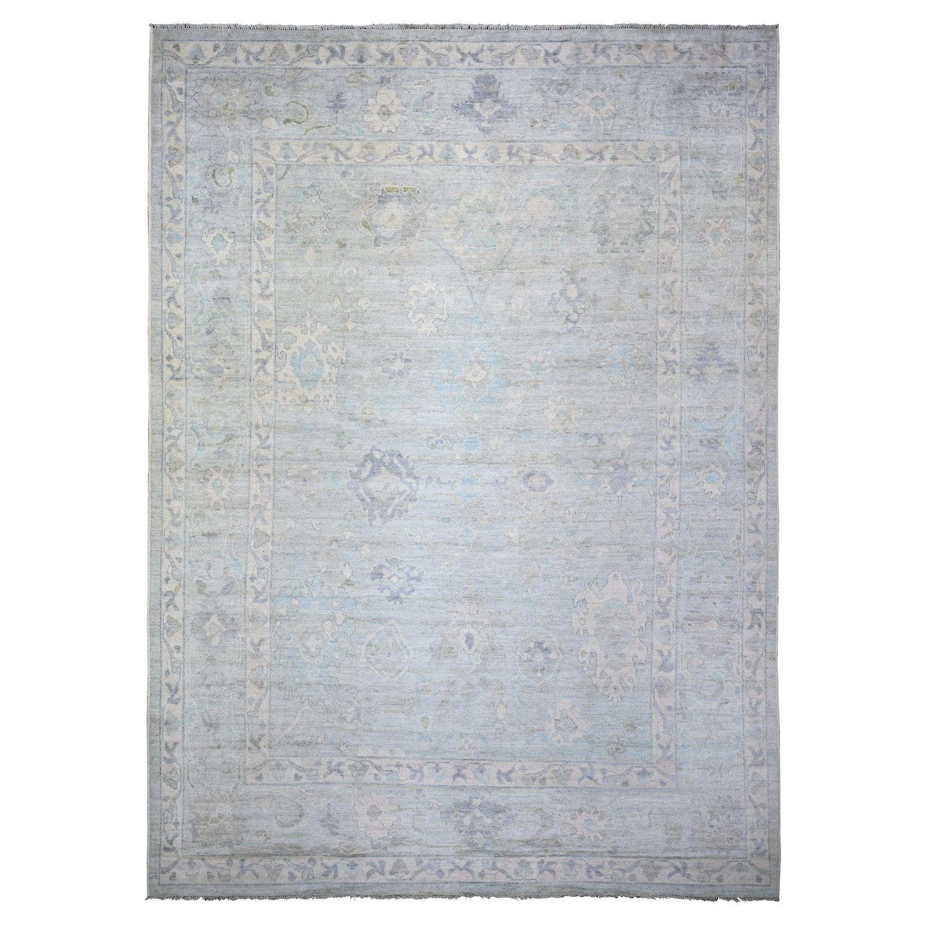 transitional Wool Hand-Knotted Area Rug 9'3