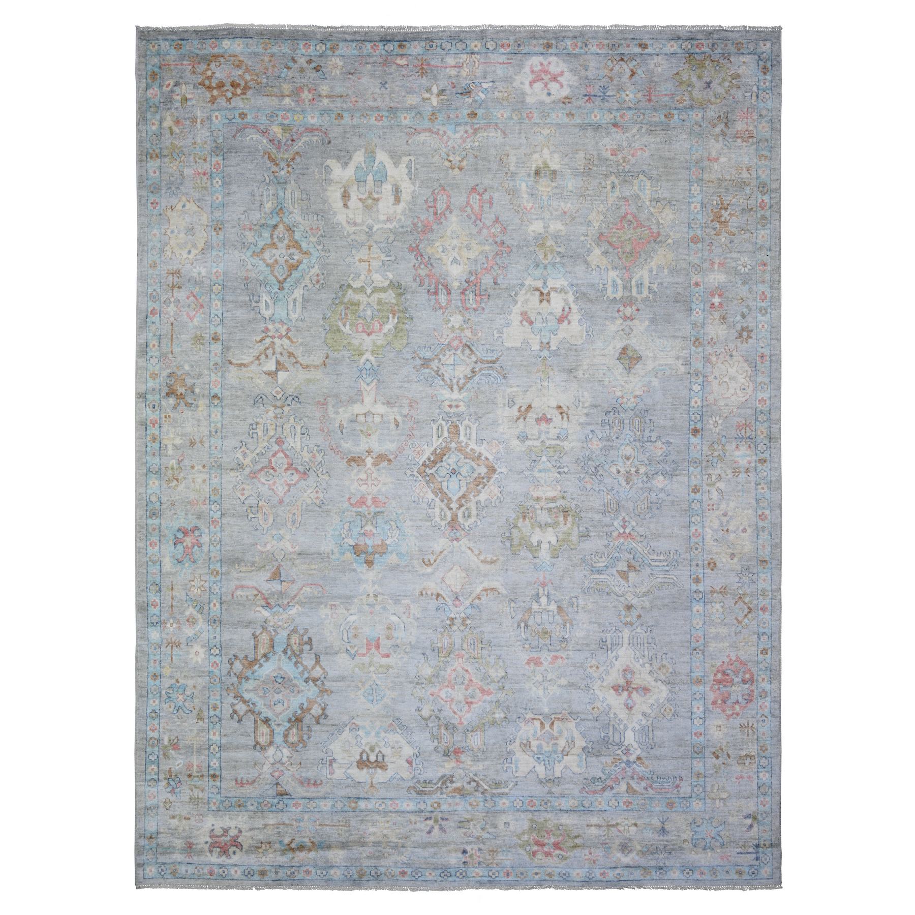 transitional Wool Hand-Knotted Area Rug 9'1