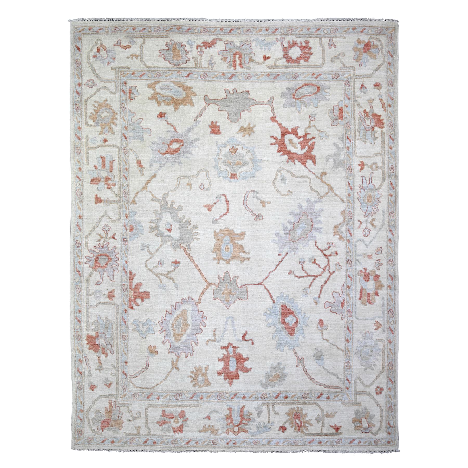 transitional Wool Hand-Knotted Area Rug 7'8