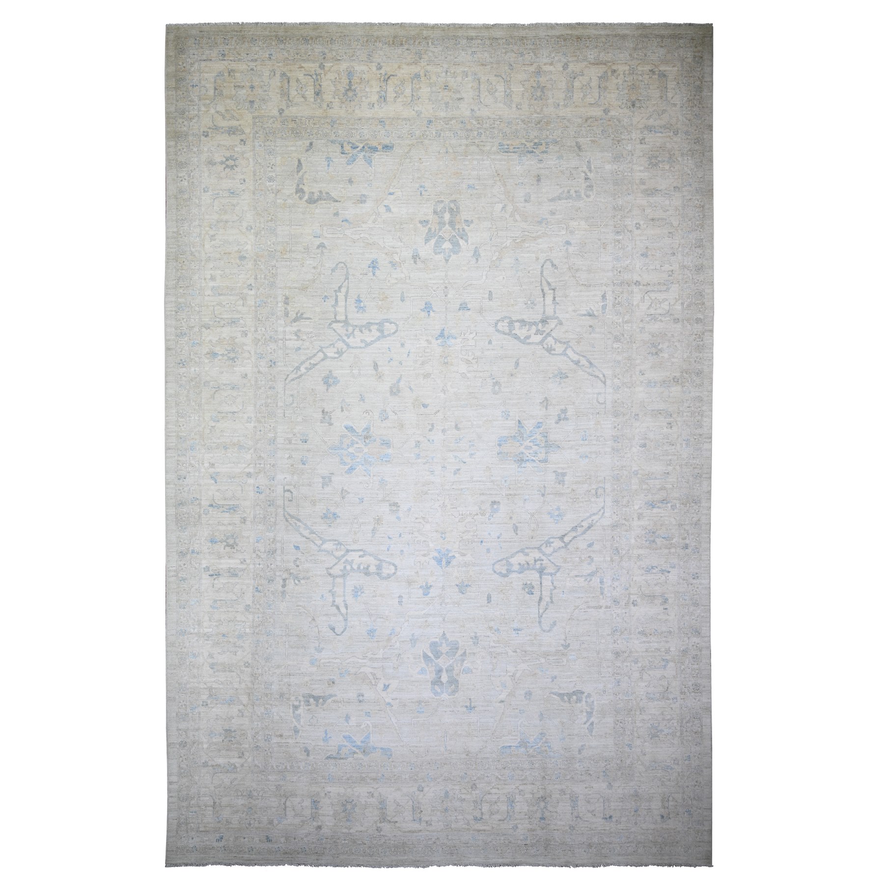 transitional Wool Hand-Knotted Area Rug 11'6