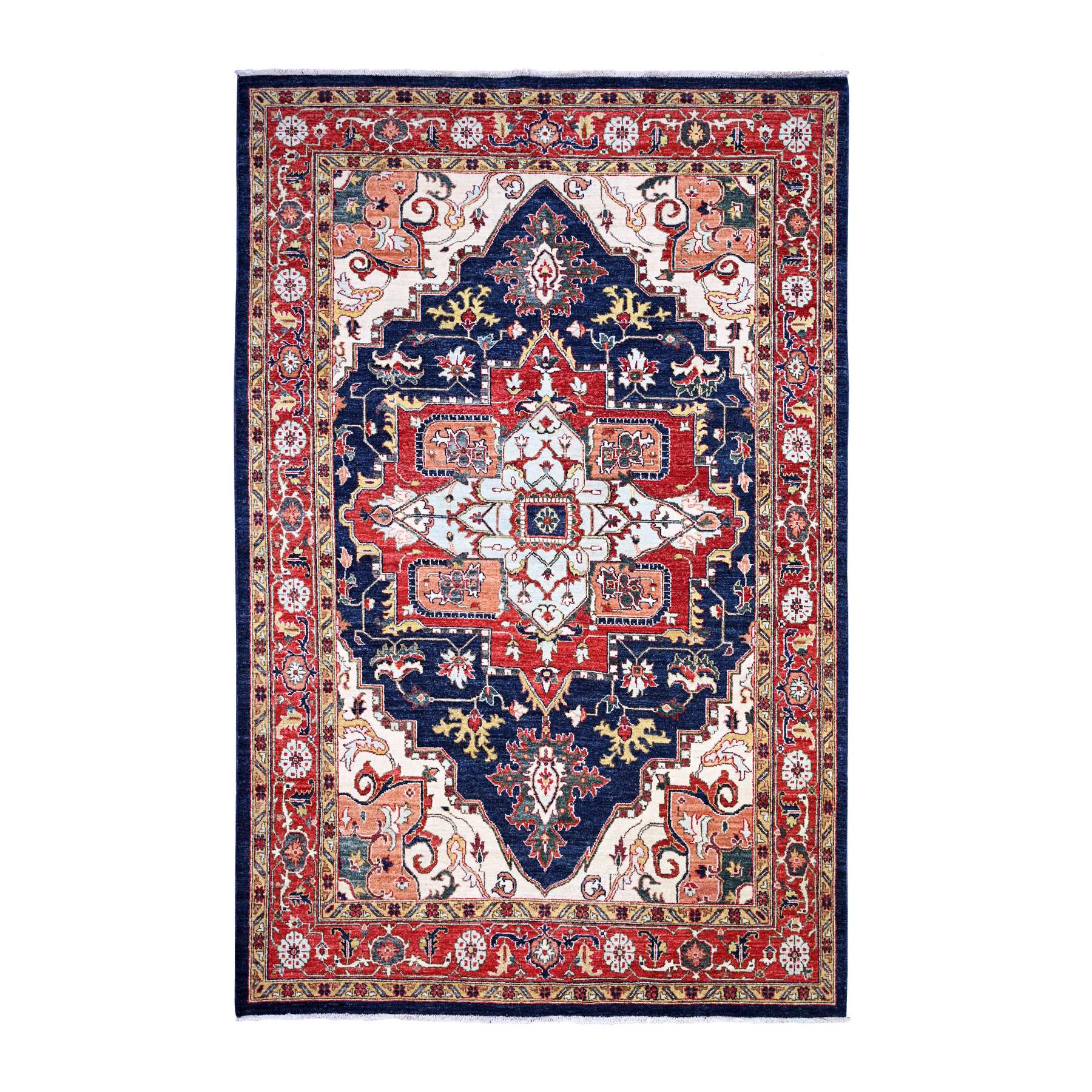  Wool Hand-Knotted Area Rug 5'7