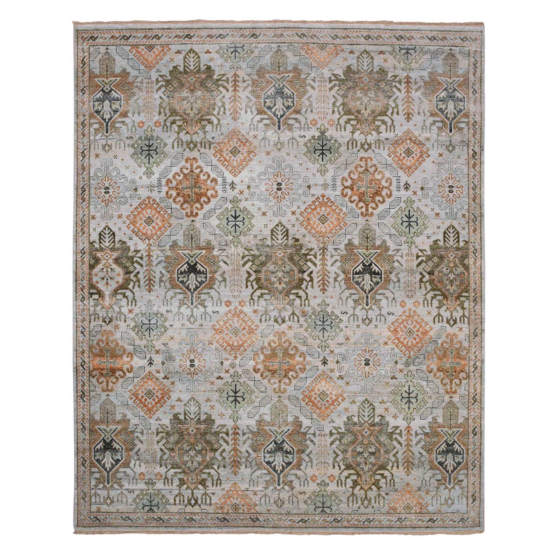  Wool Hand-Knotted Area Rug 8'2