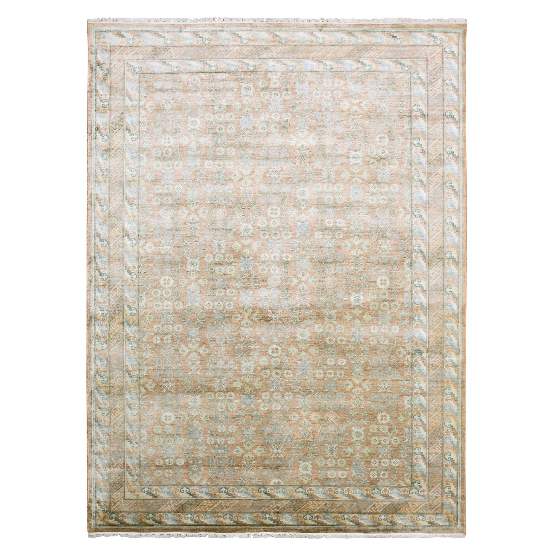 transitional Silk Hand-Knotted Area Rug 8'8