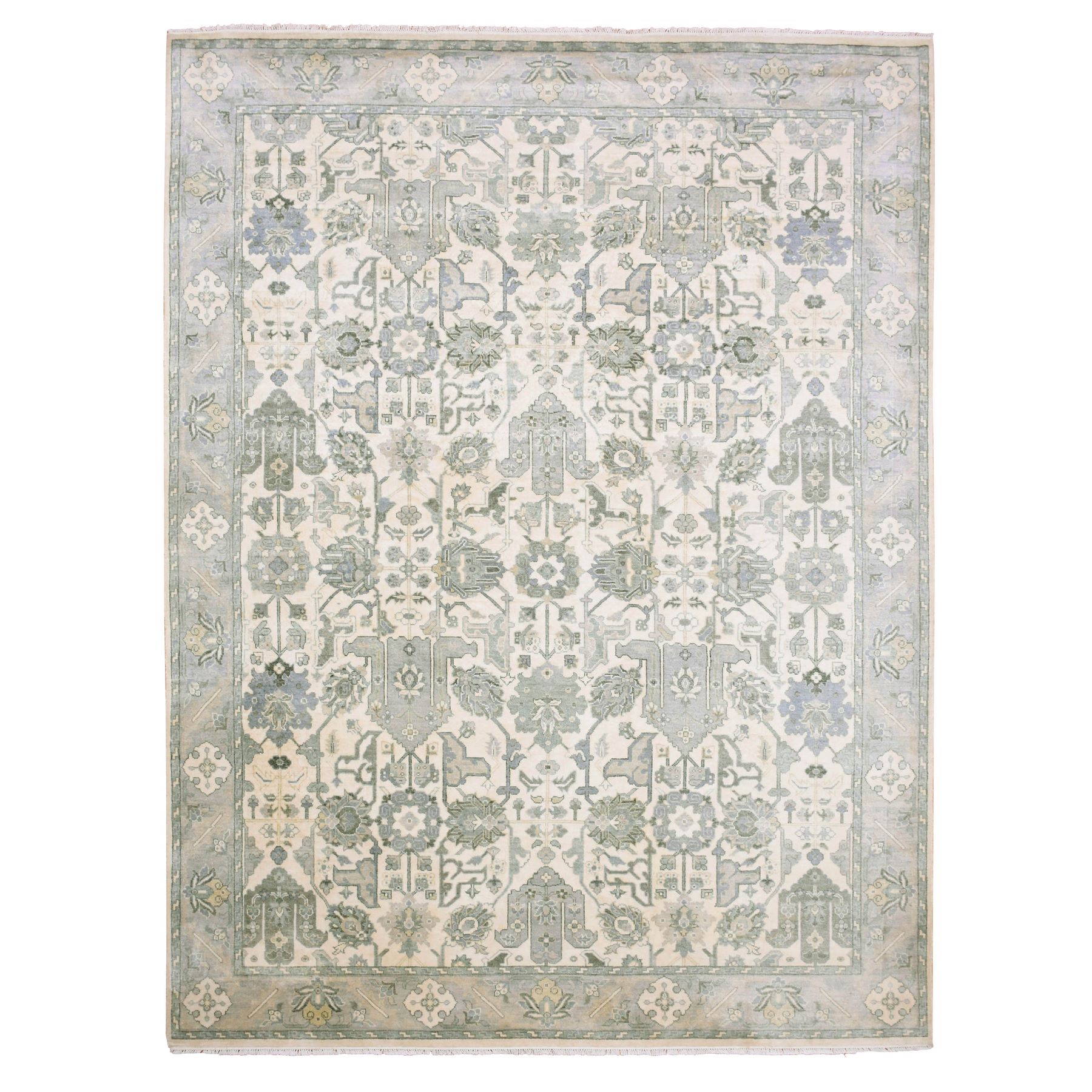 transitional Silk Hand-Knotted Area Rug 9'1