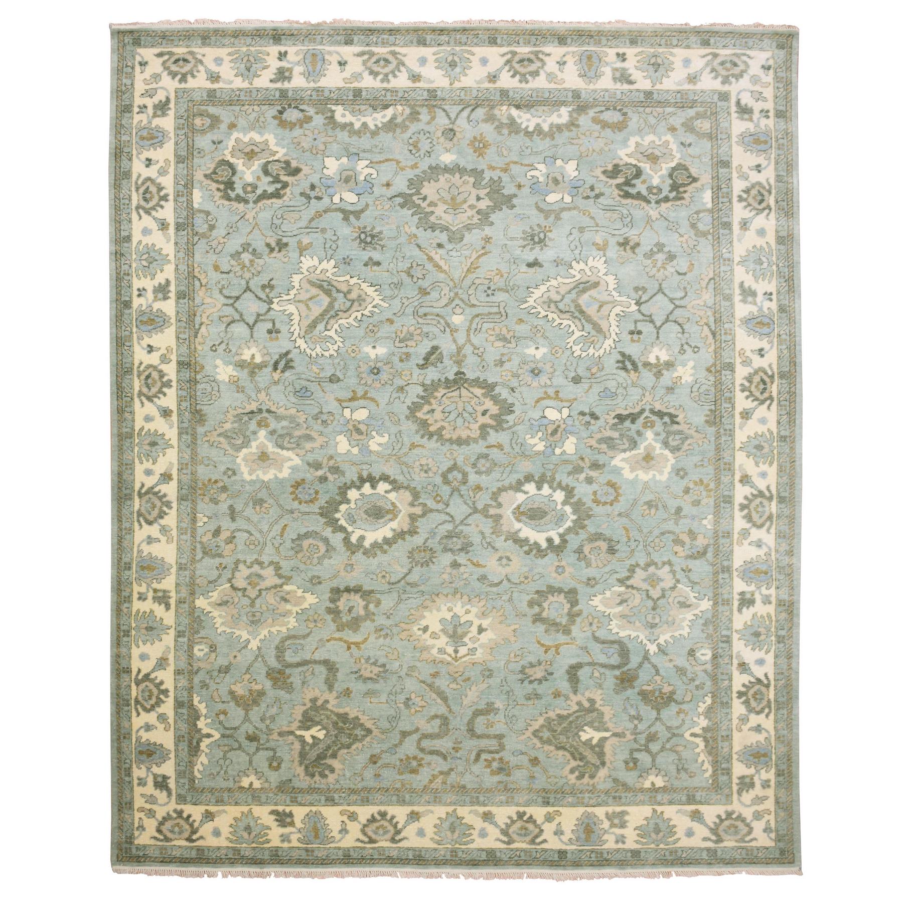 transitional Wool Hand-Knotted Area Rug 9'2