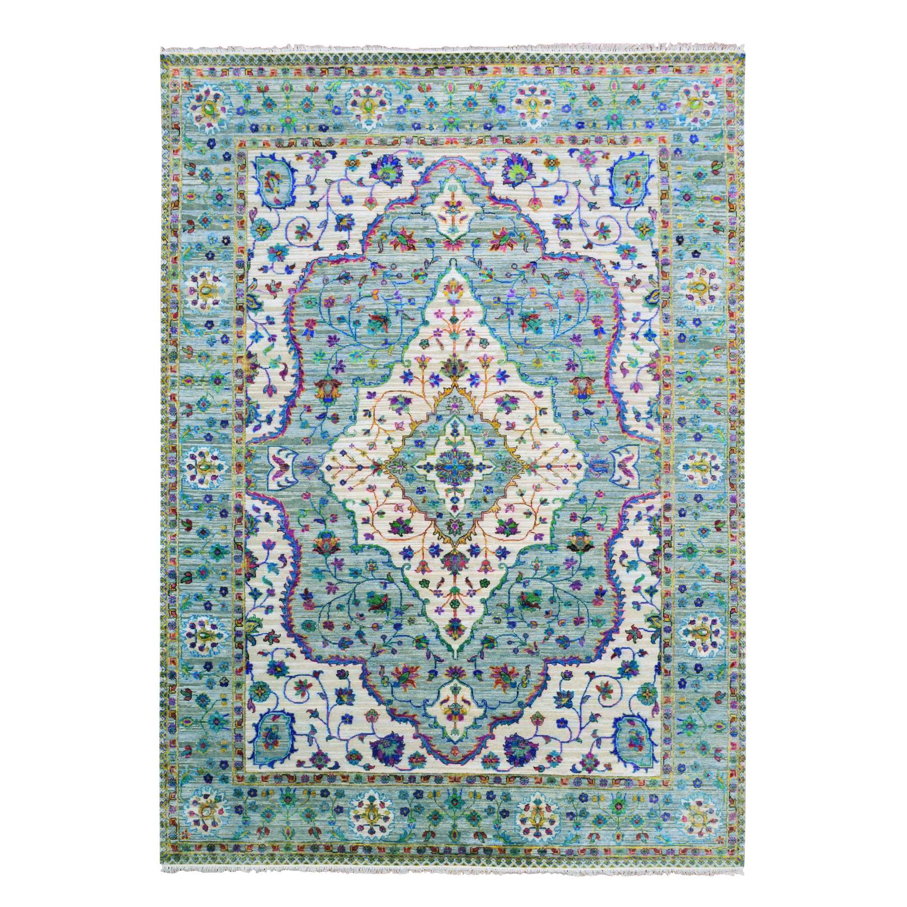 traditional Silk Hand-Knotted Area Rug 8'8