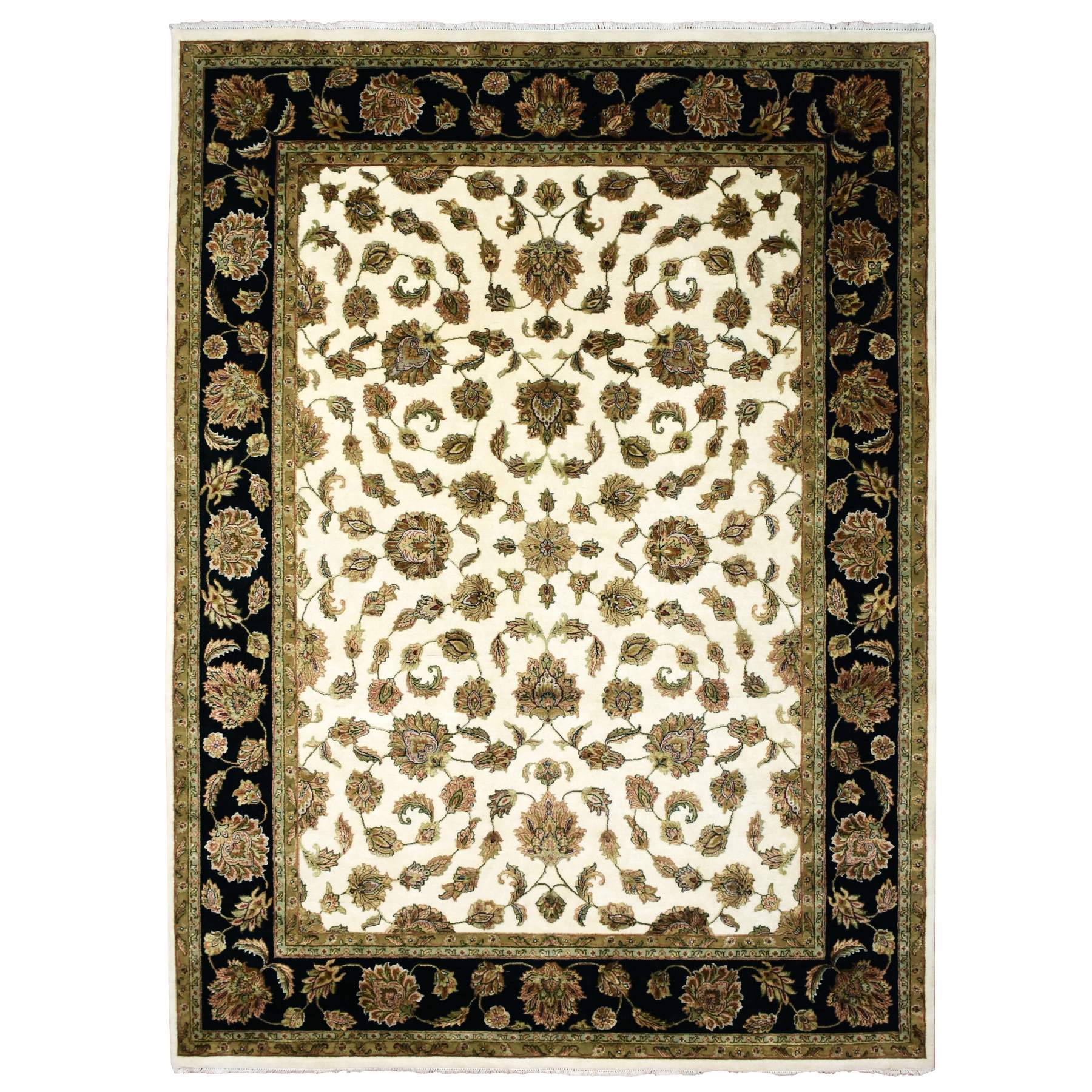 traditional Silk Hand-Knotted Area Rug 9'0