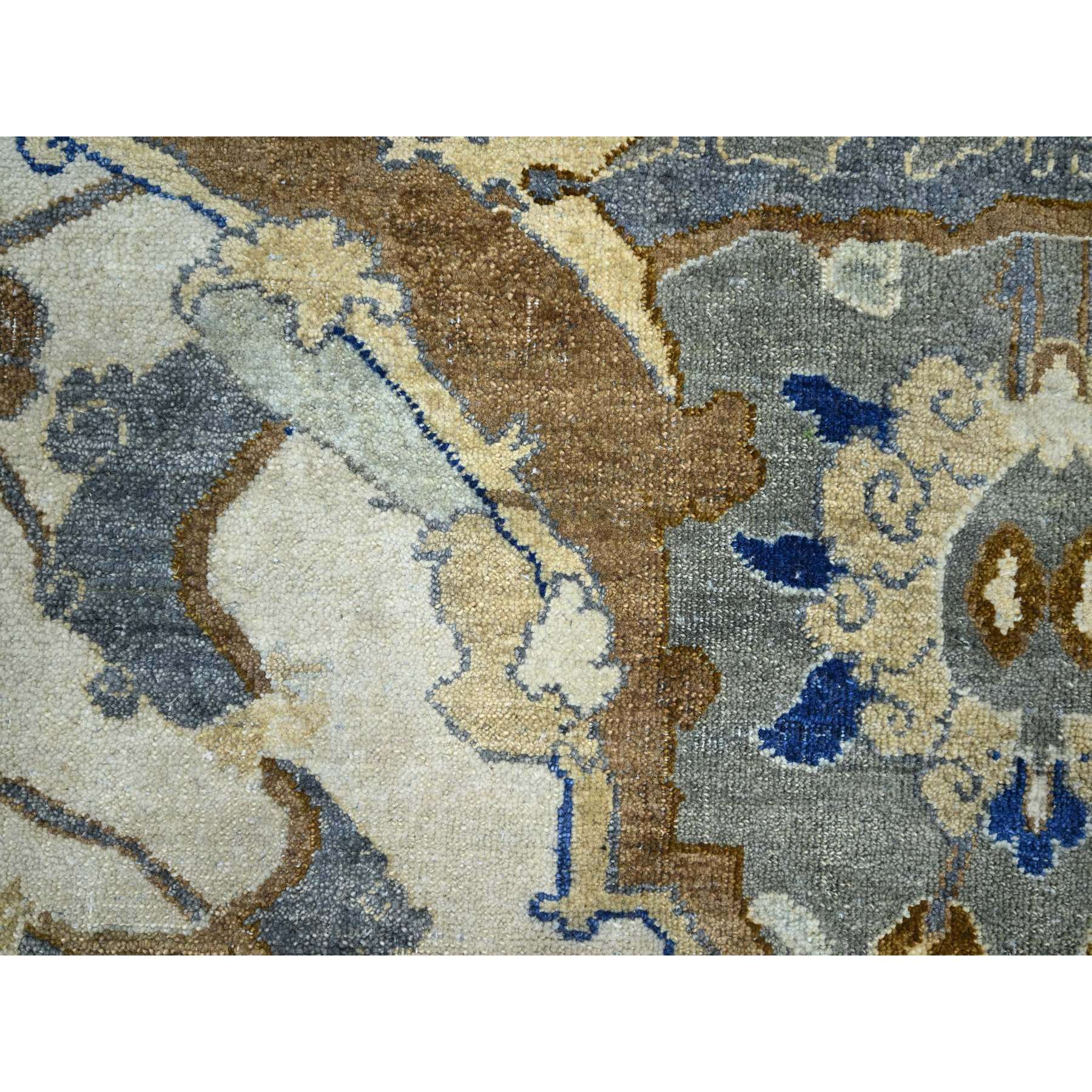 9'2"x12'1" Daisy White, Hand Knotted, Polonaise Czartoryski with Persian Isphahan Inspired Design, Distinct Abrash, Zero Pile, Pure Wool Oriental Rug Sh75473