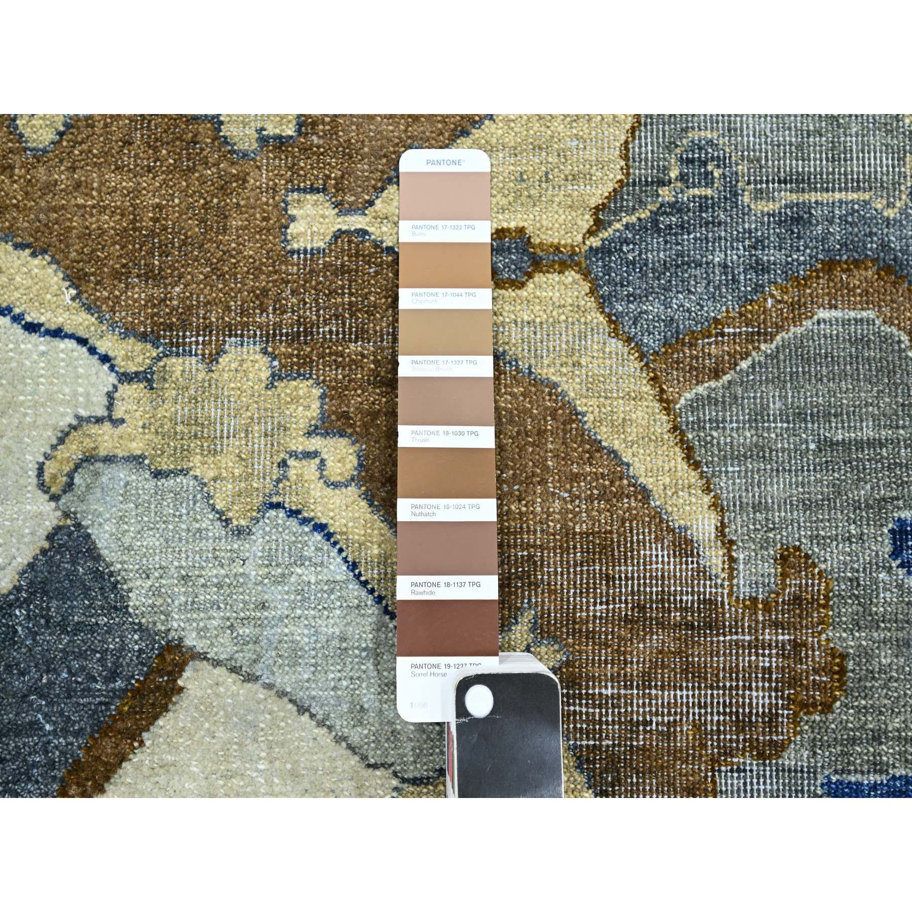 12'x15'5" Powder White, Polonaise Czartoryski with Persian Isphahan Inspired Design, 100% Wool, Distinct Abrash, Hand Knotted, Zero Pile, Oversized, Oriental Rug Sh75474