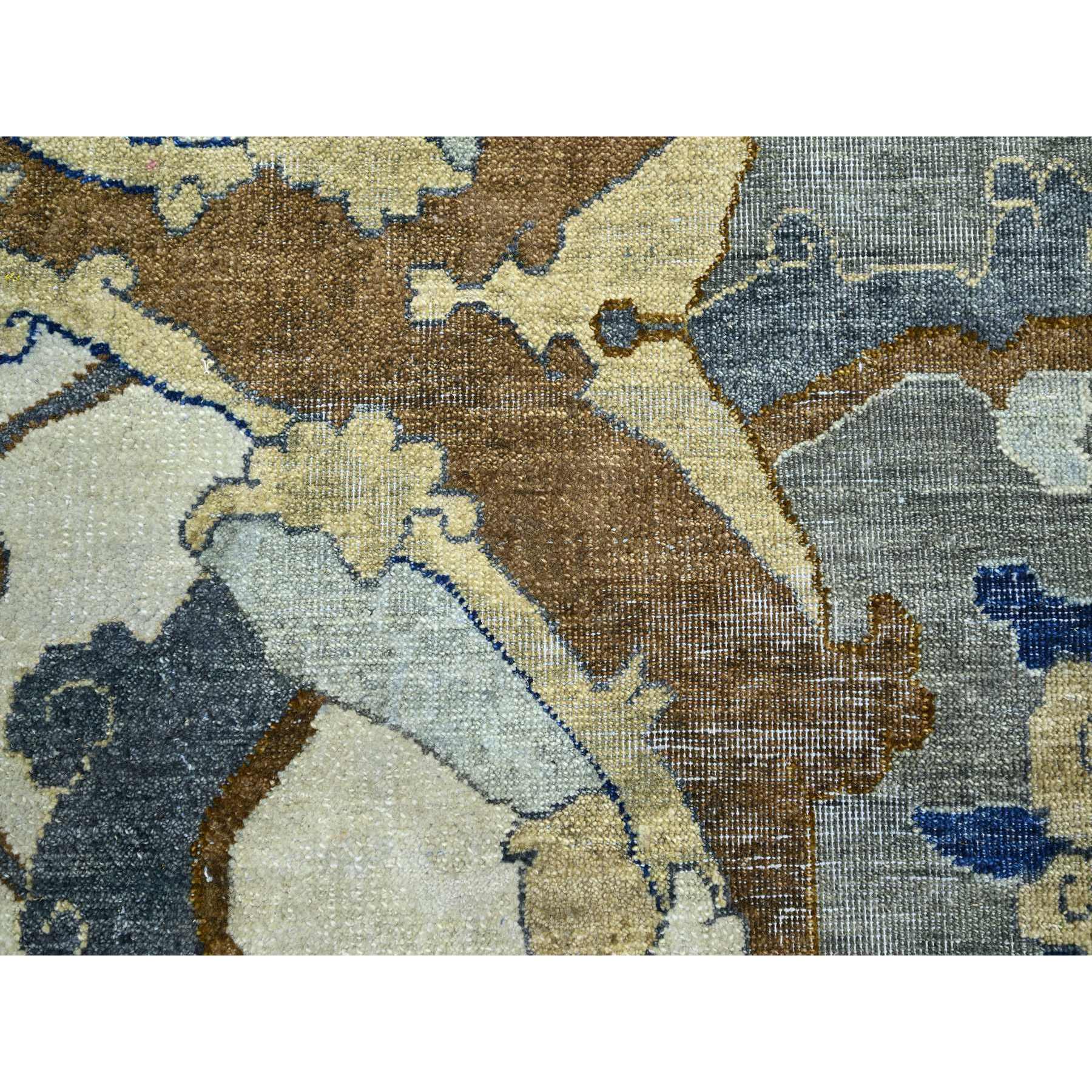 12'x15'5" Powder White, Polonaise Czartoryski with Persian Isphahan Inspired Design, 100% Wool, Distinct Abrash, Hand Knotted, Zero Pile, Oversized, Oriental Rug Sh75474