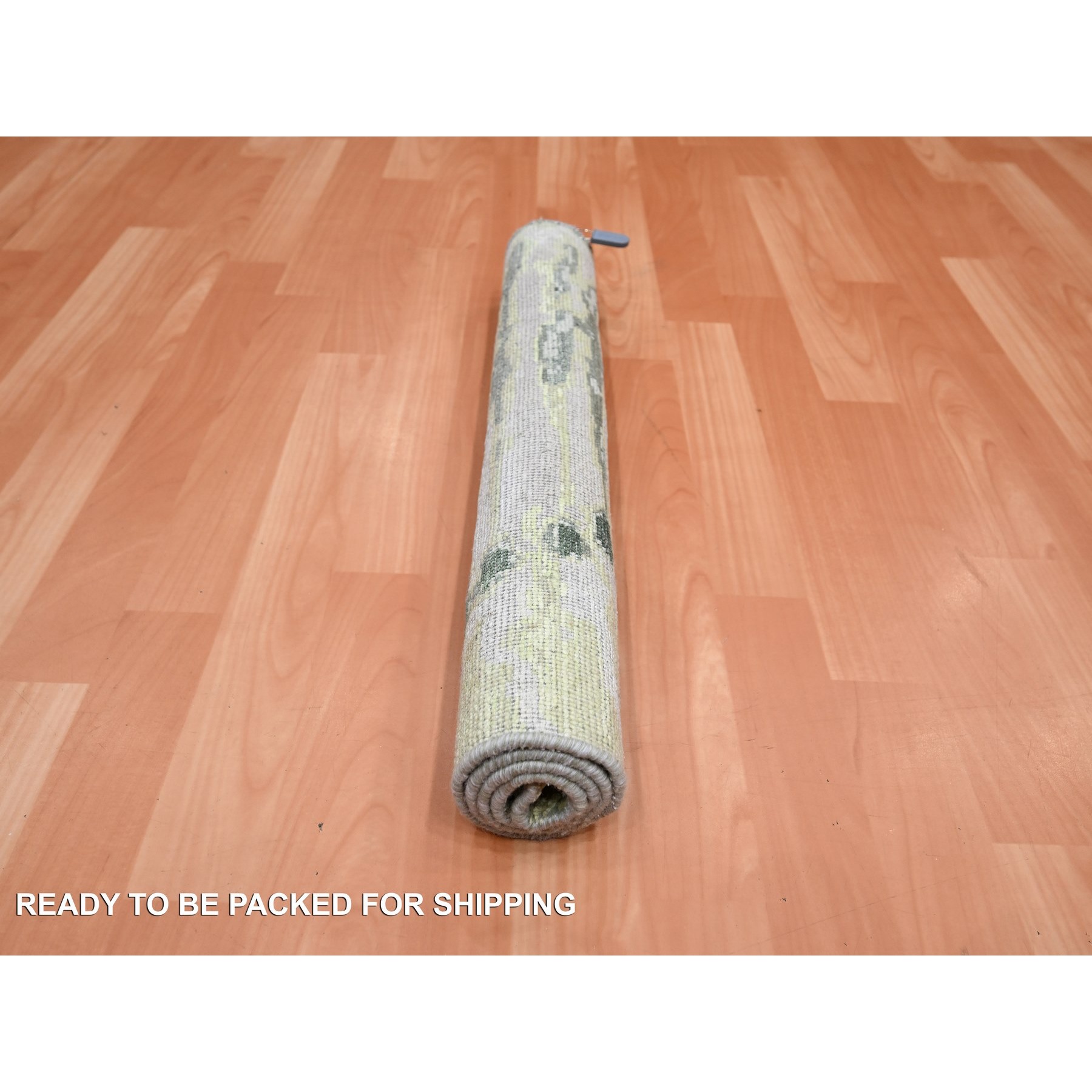 2'1"x3' Vineyard Green, Crocodile Safari Design, 100% Silk, Hand Knotted, Mat, Oriental Rug Sh75481