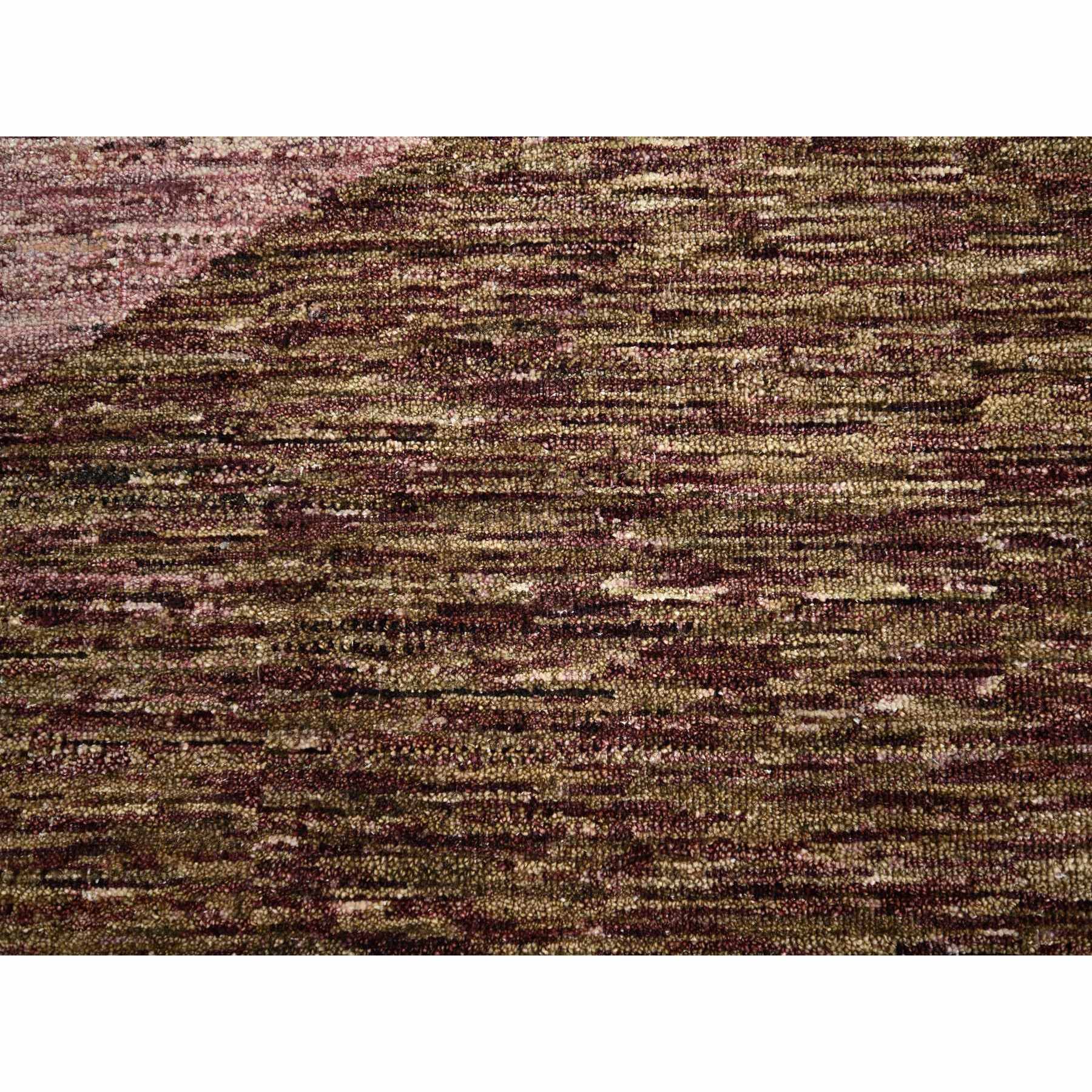 8'x10' Shades of Gray with Brown, Colorful, Bauhaus and Mid Century Inspired, Hand Knotted, Modern, Zero Pile, Sheared Low, Pure Wool Oriental Rug Sh75504